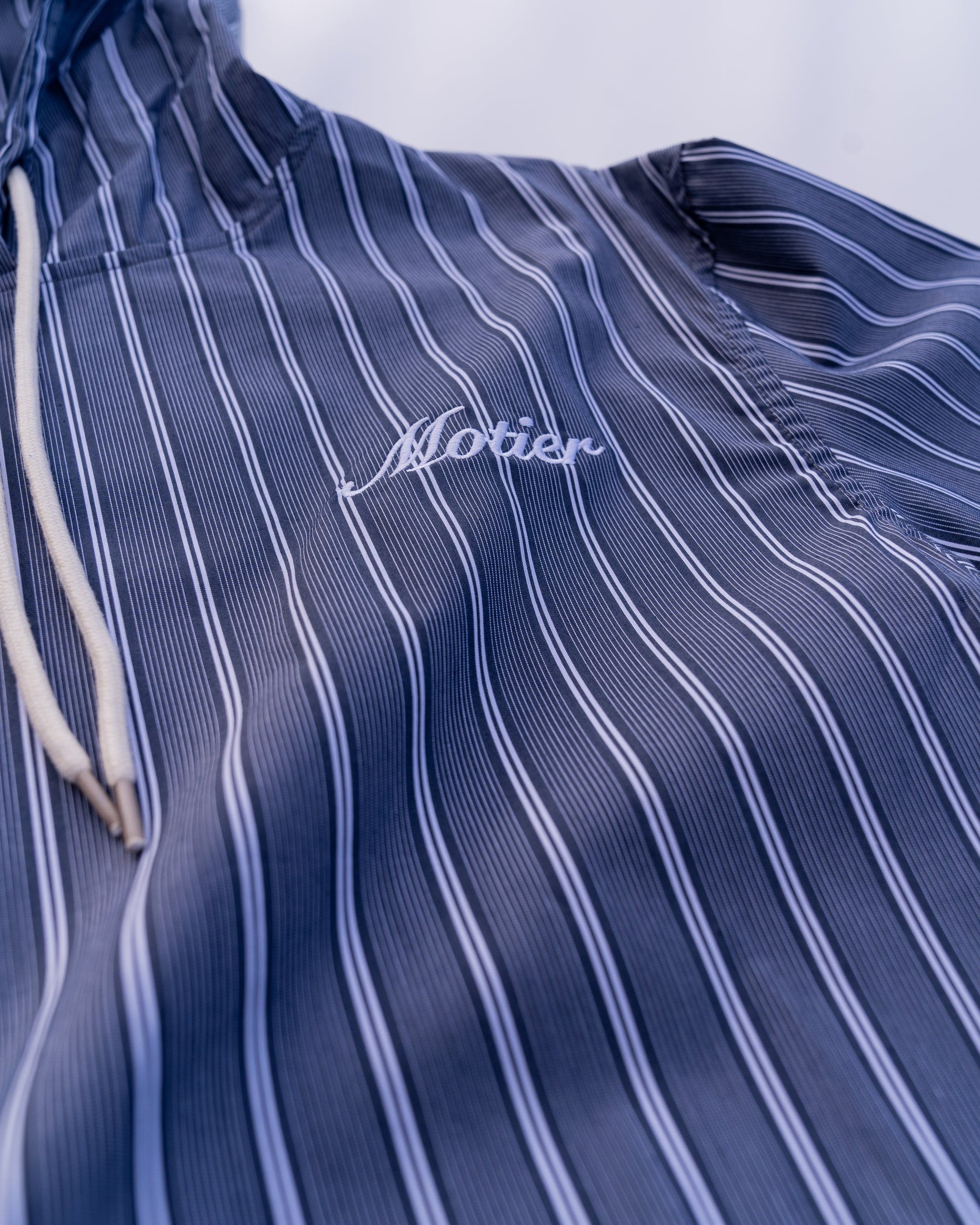 The Lightweight Pinstripe Hoodie (Navy) - Motier Lafayette 