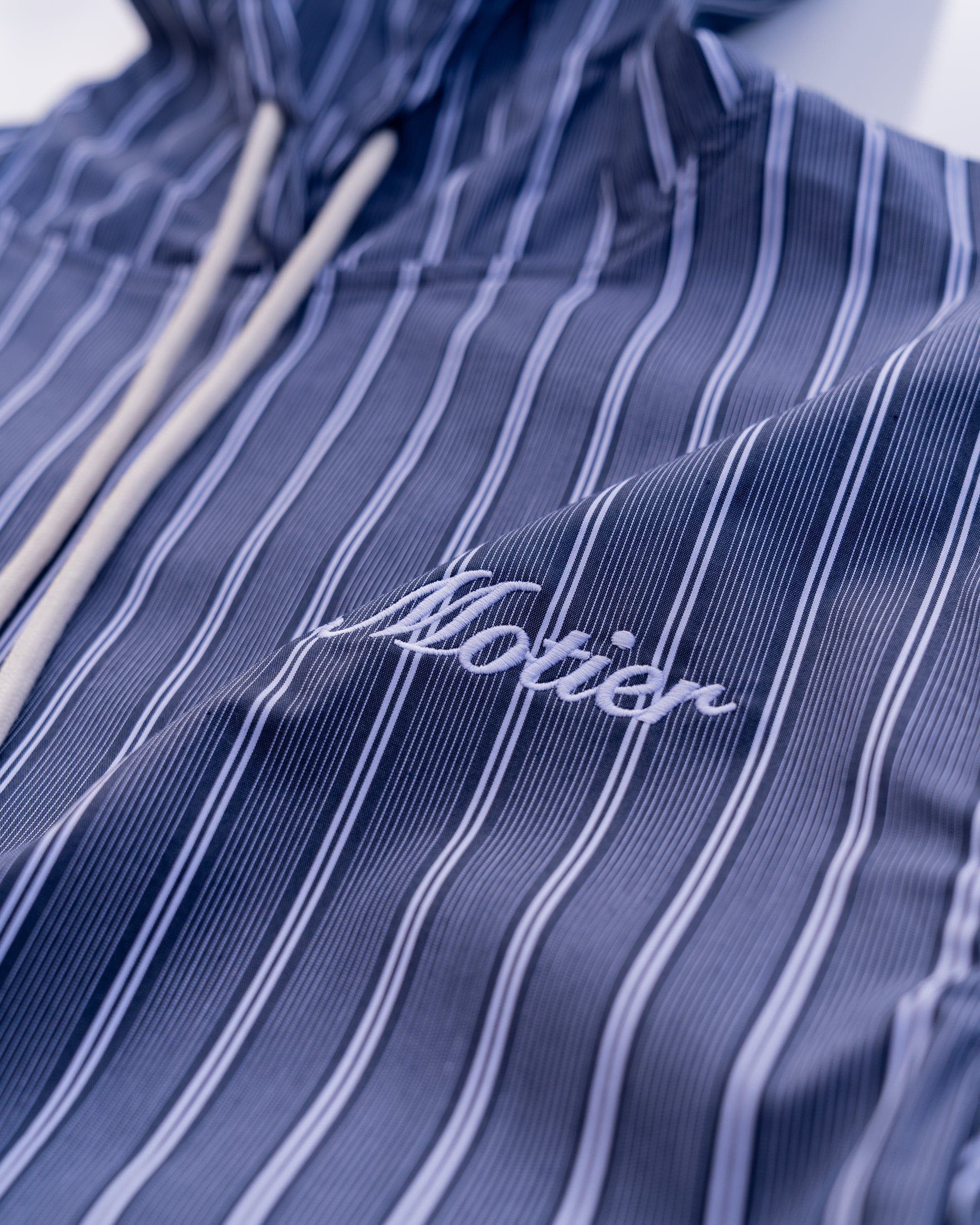 The Lightweight Pinstripe Hoodie (Navy) - Motier Lafayette 