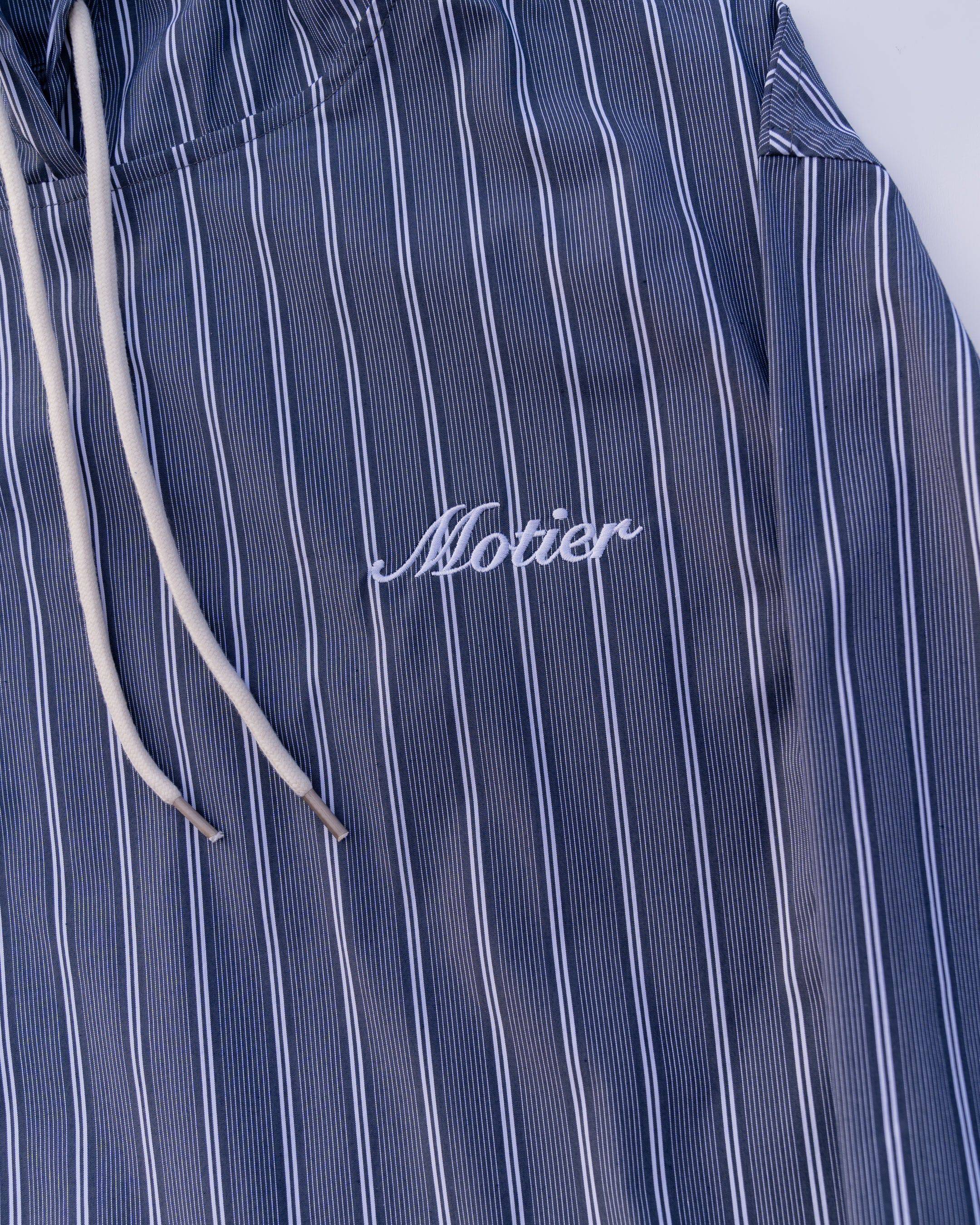 The Lightweight Pinstripe Hoodie (Navy) - Motier Lafayette 