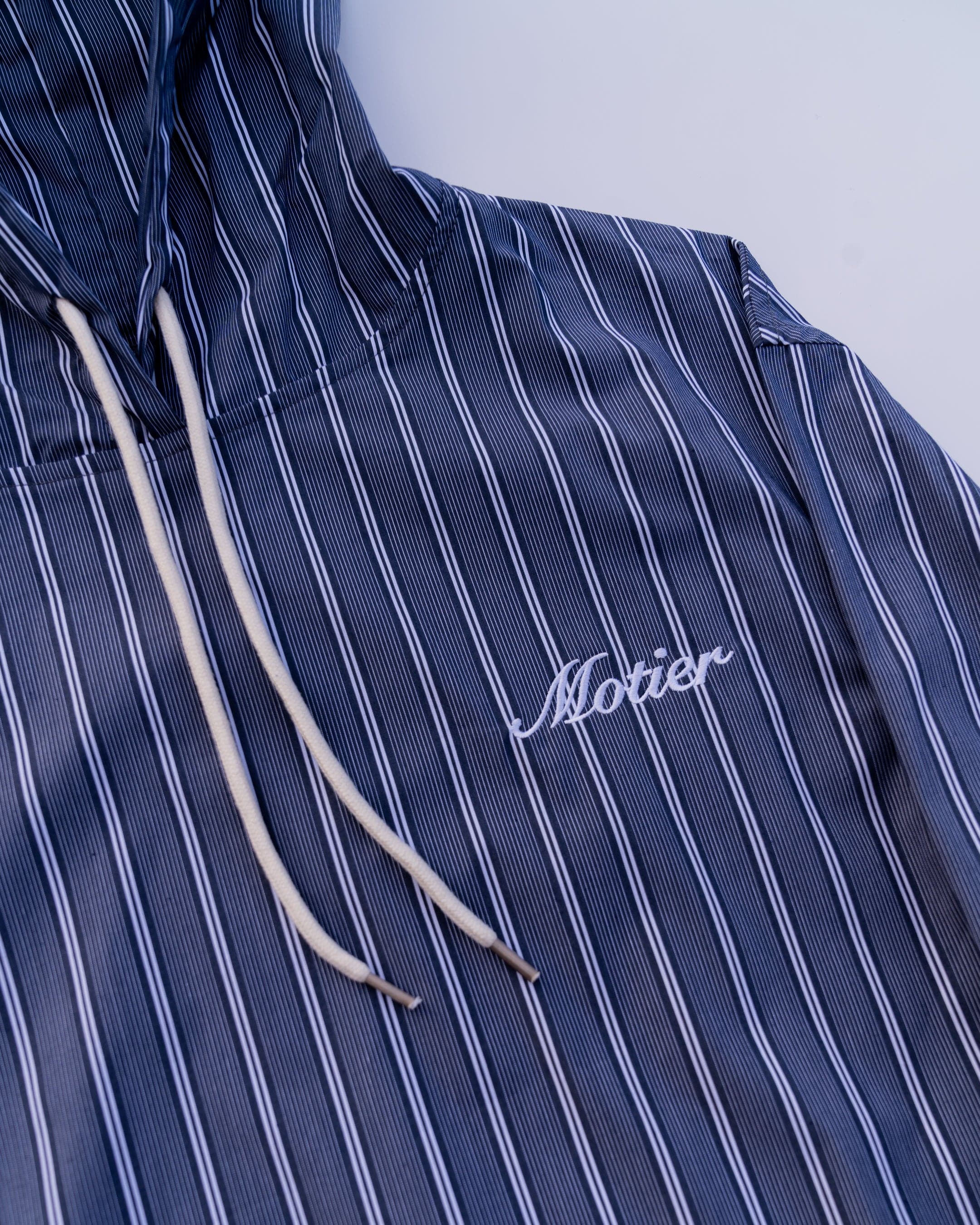 The Lightweight Pinstripe Hoodie (Navy) - Motier Lafayette 
