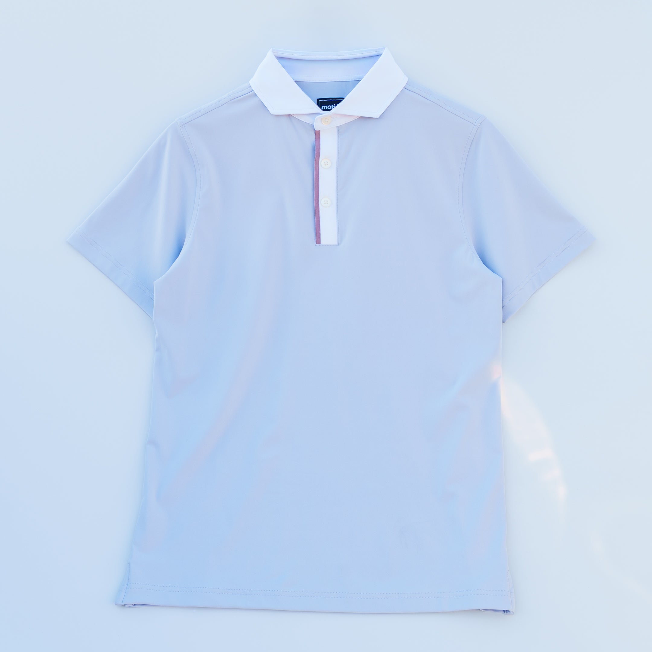 The Motier Tour Placket Stripe Polo (Blue Ice)