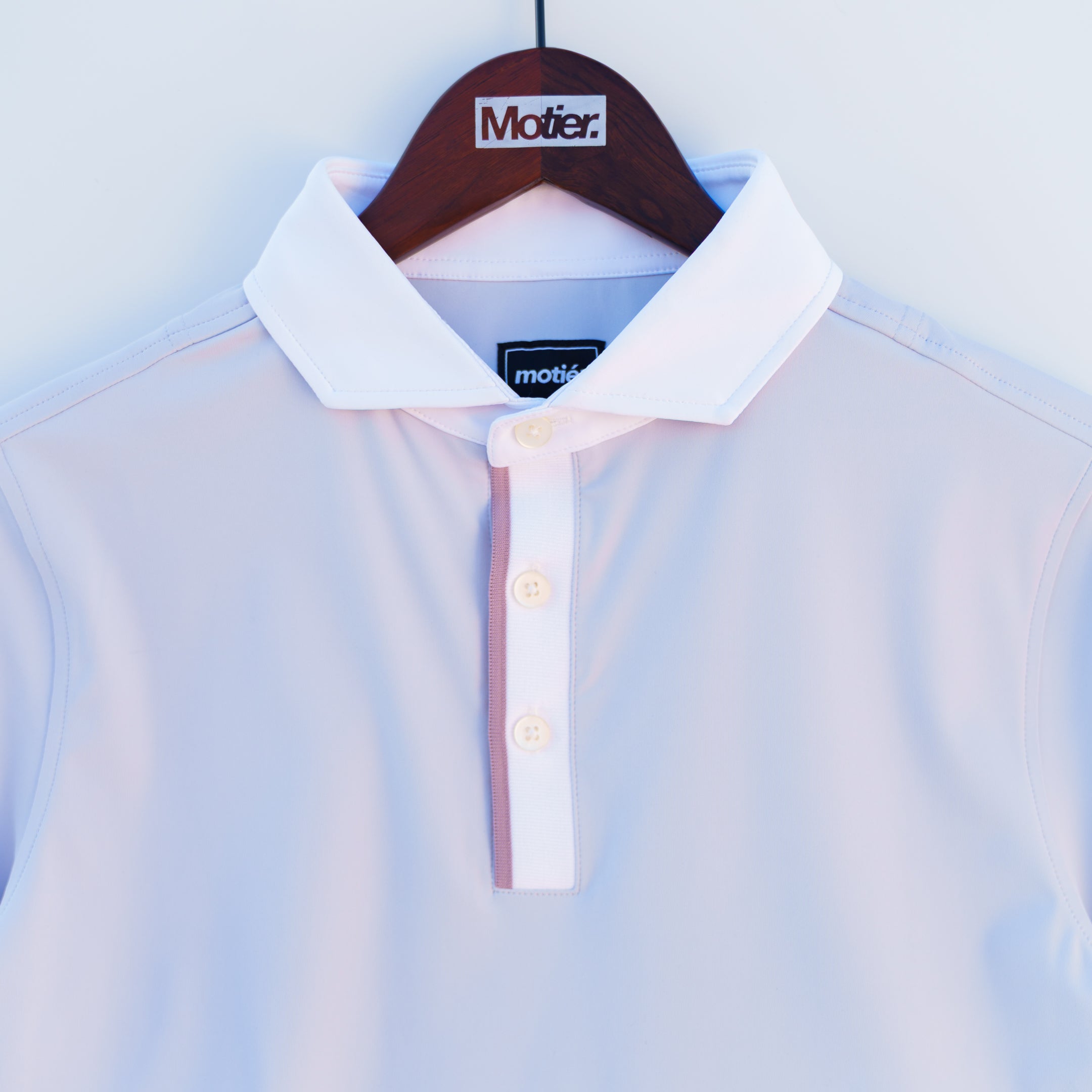 The Motier Tour Placket Stripe Polo (Blue Ice)