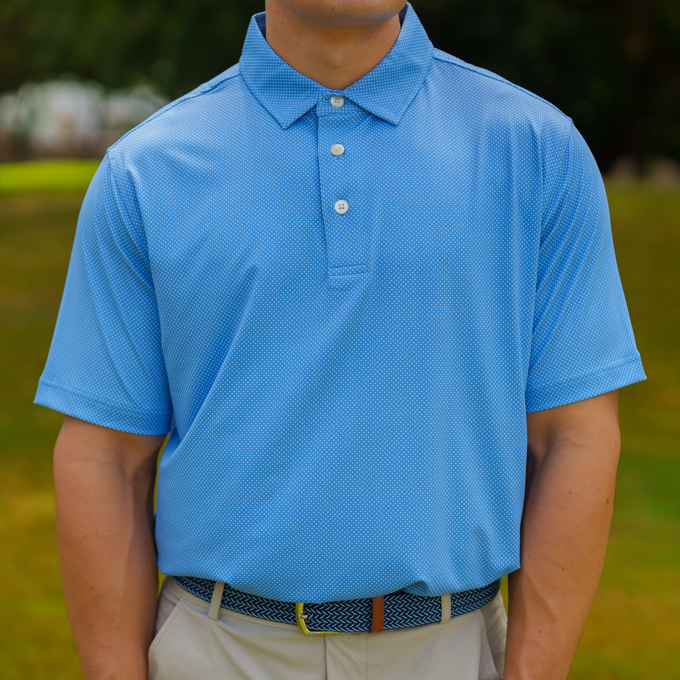 The Motier Tour Dotted Polo (Ocean Blue)