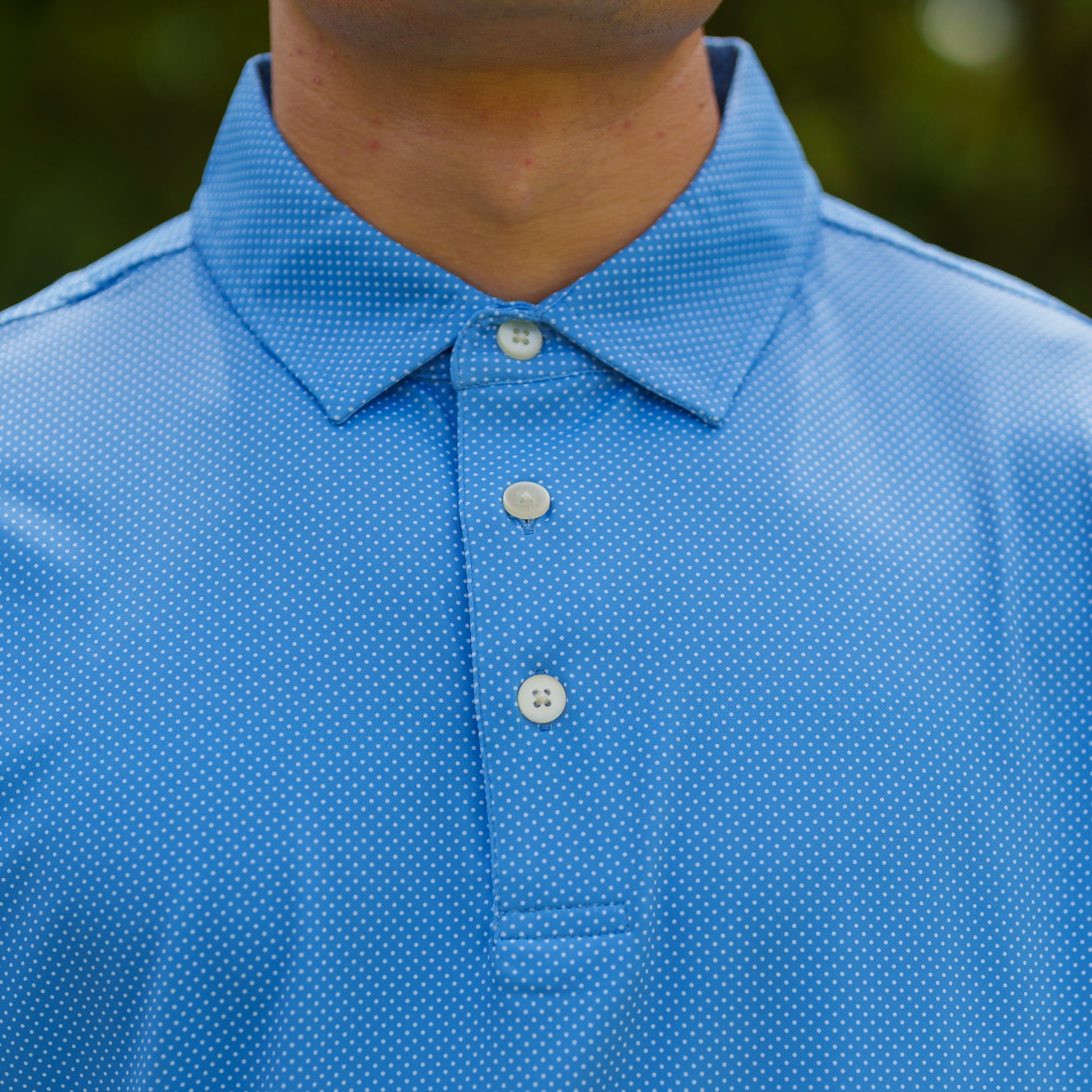 The Motier Tour Dotted Polo (Ocean Blue)