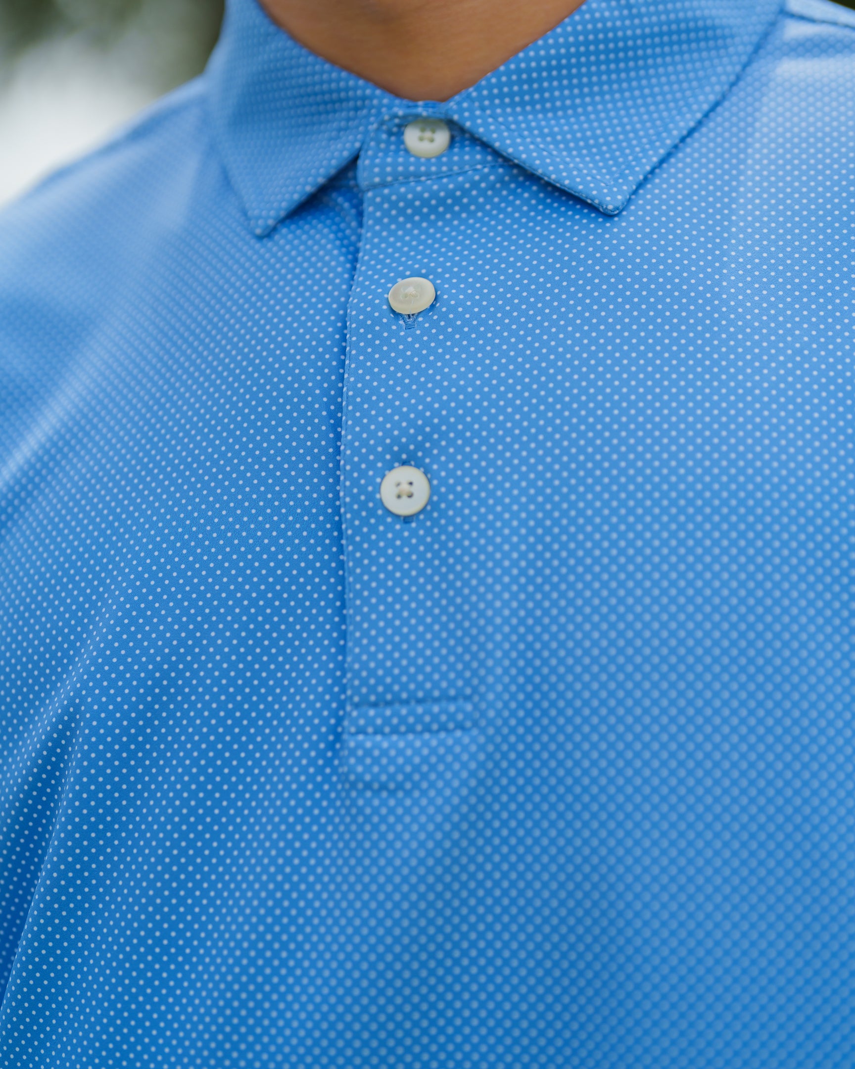 The Motier Tour Dotted Polo (Ocean Blue)
