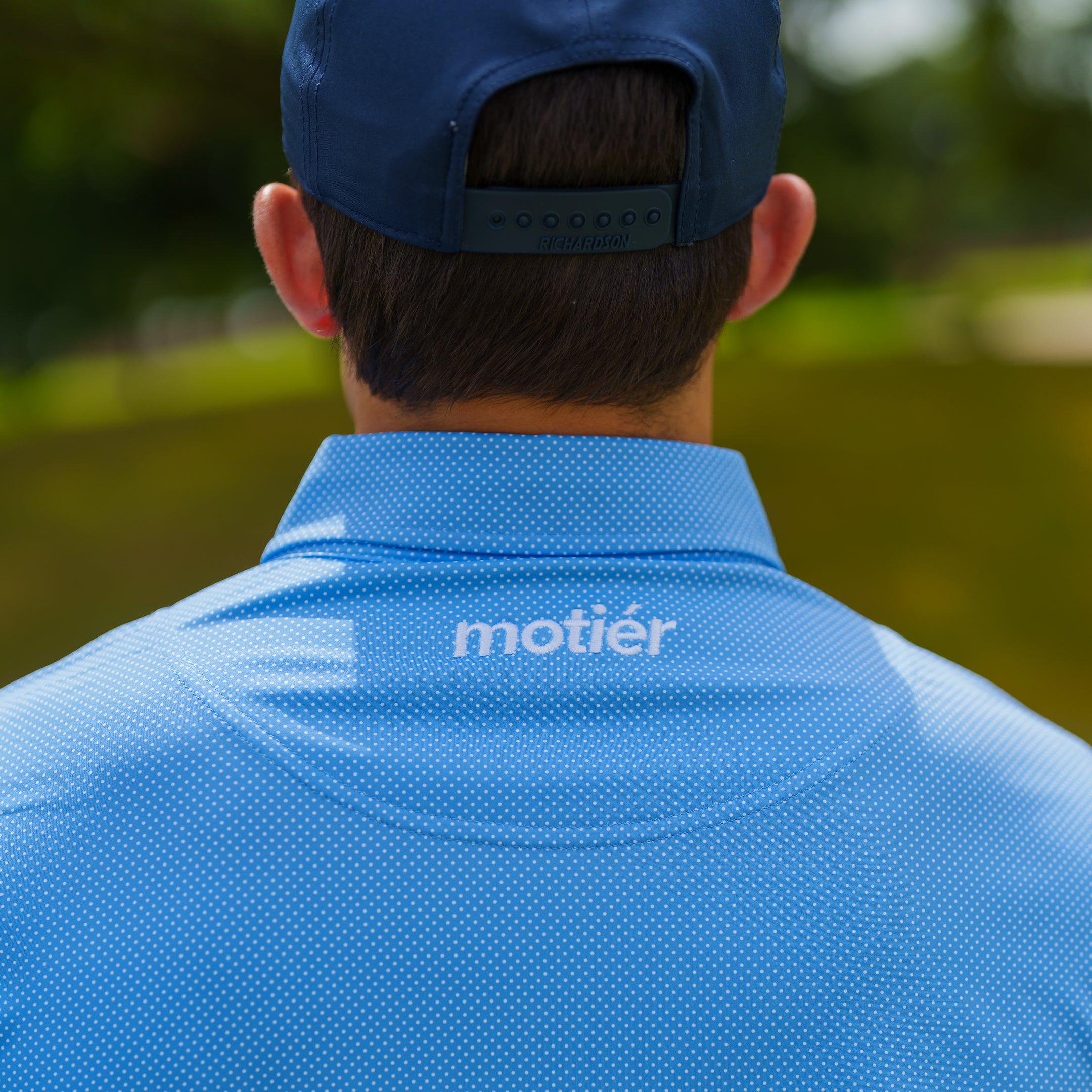 The Motier Tour Dotted Polo (Ocean Blue)
