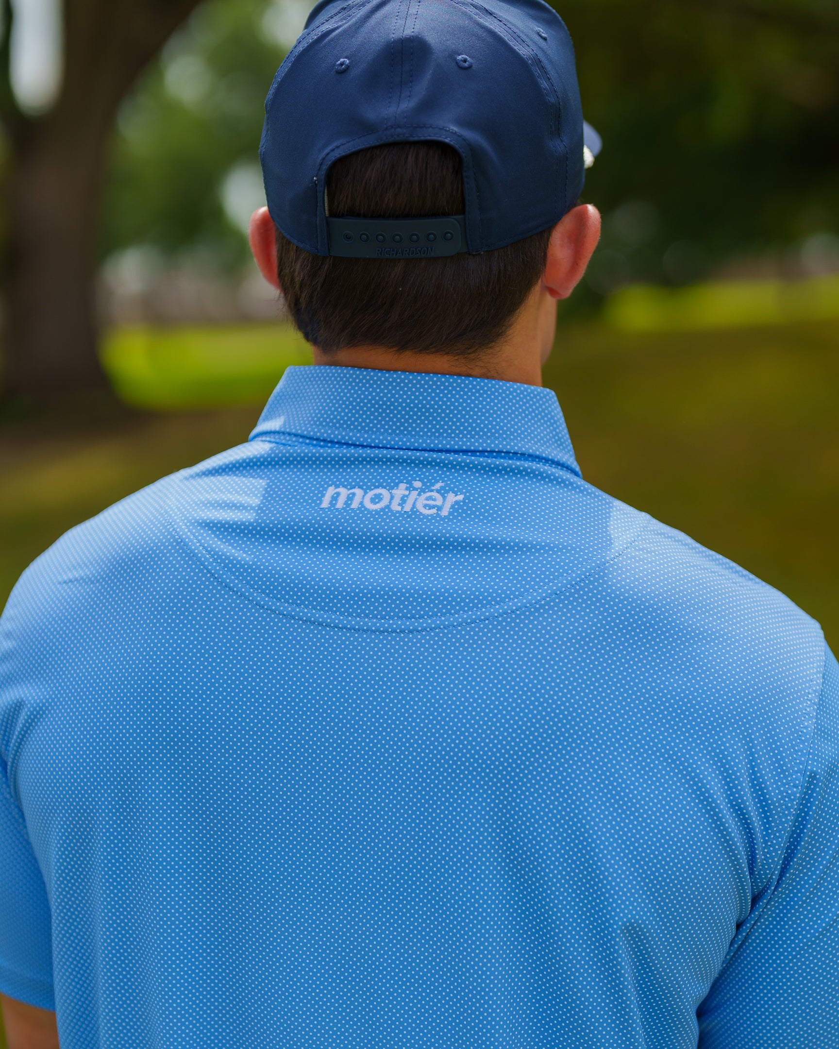 The Motier Tour Dotted Polo (Ocean Blue)