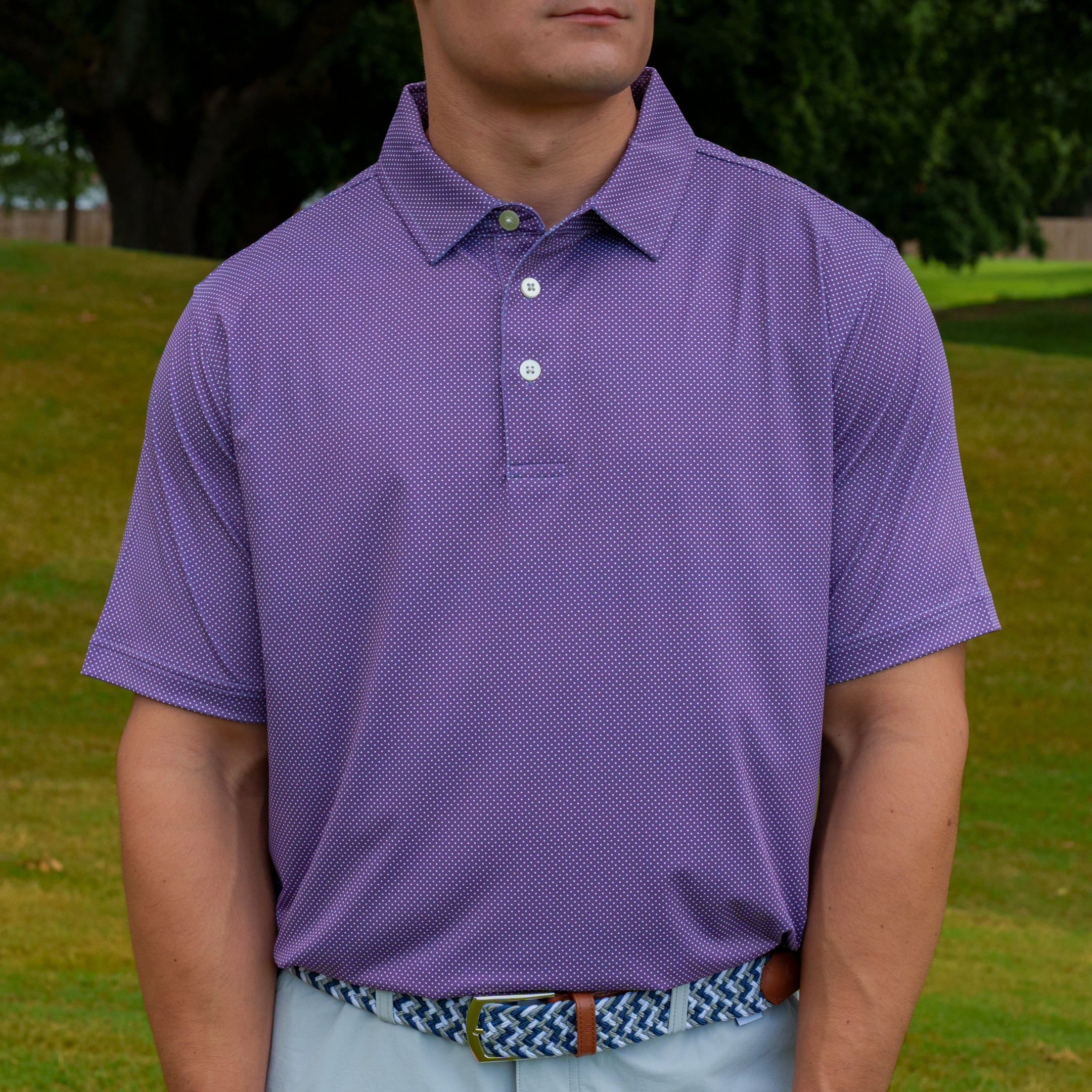 The Motier Tour Dotted Polo (Plum)