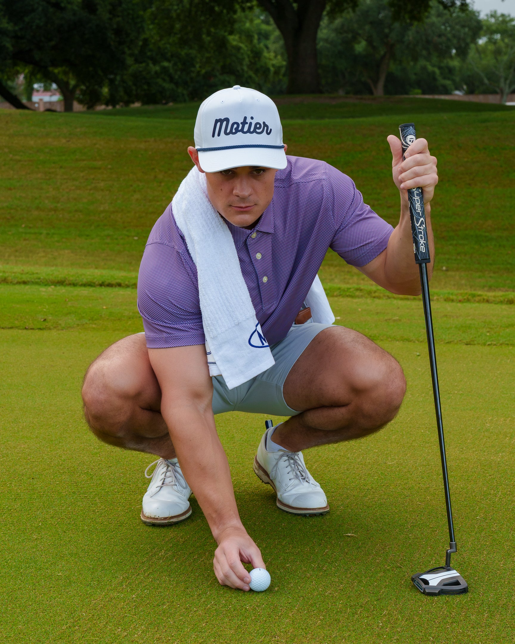 The Motier Tour Dotted Polo (Plum)