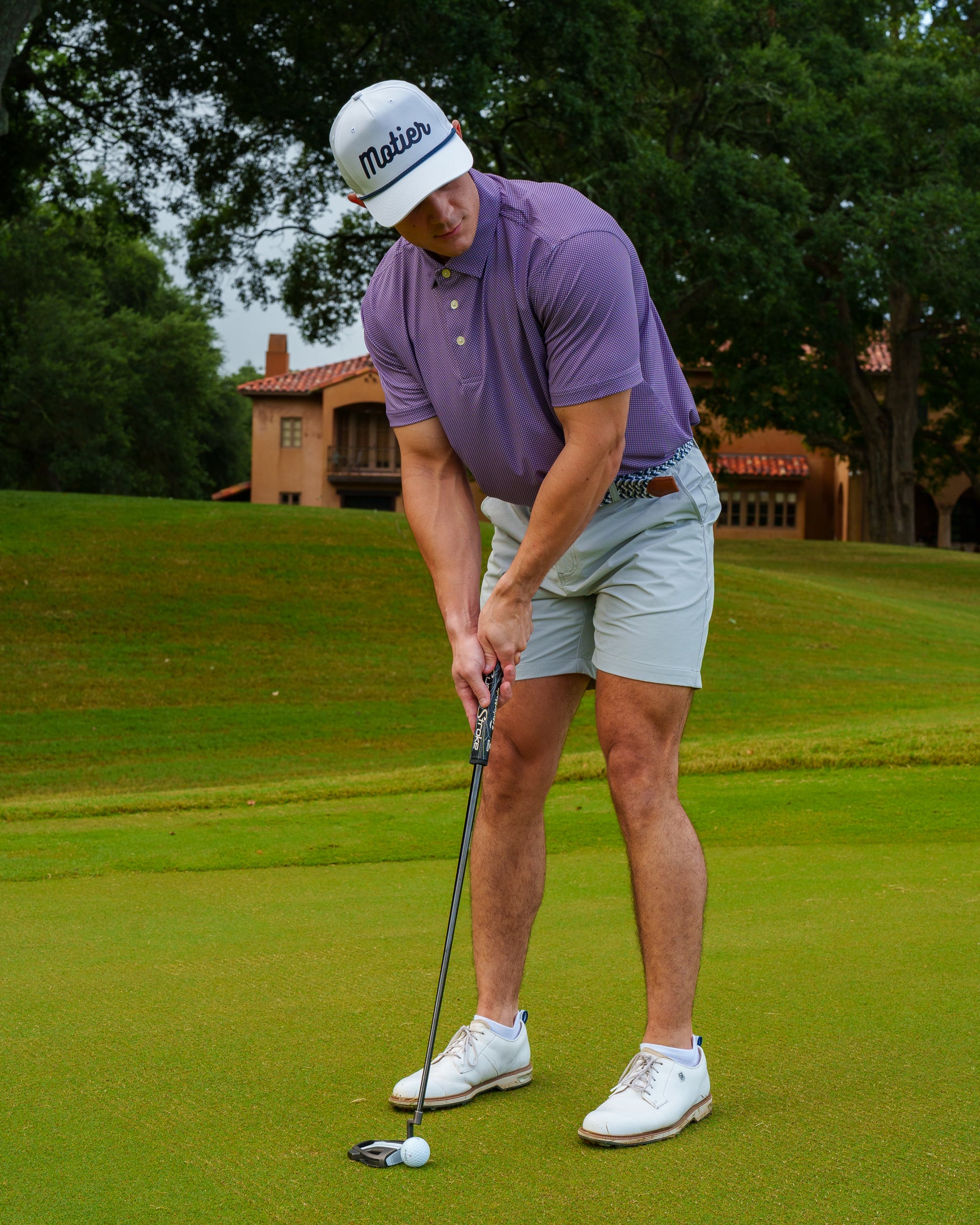 The Motier Tour Dotted Polo (Plum)