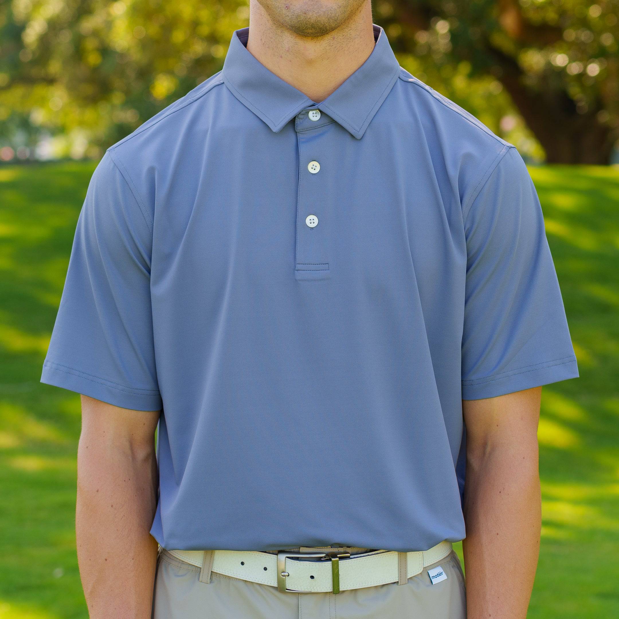 The Motier Tour Golf Polo (Blue Graphite) - Motier Lafayette 