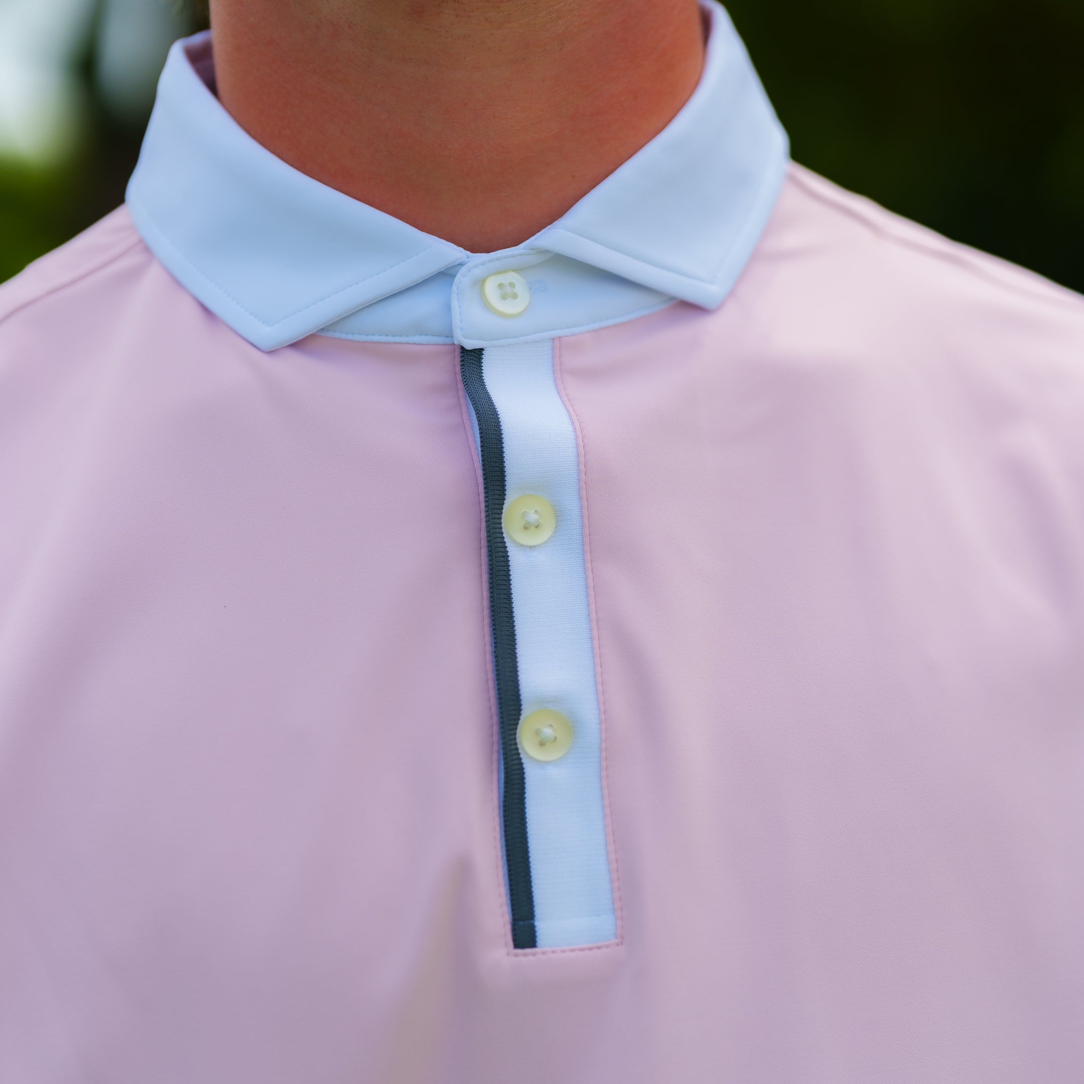 The Motier Tour Placket Stripe Polo (Azalea)