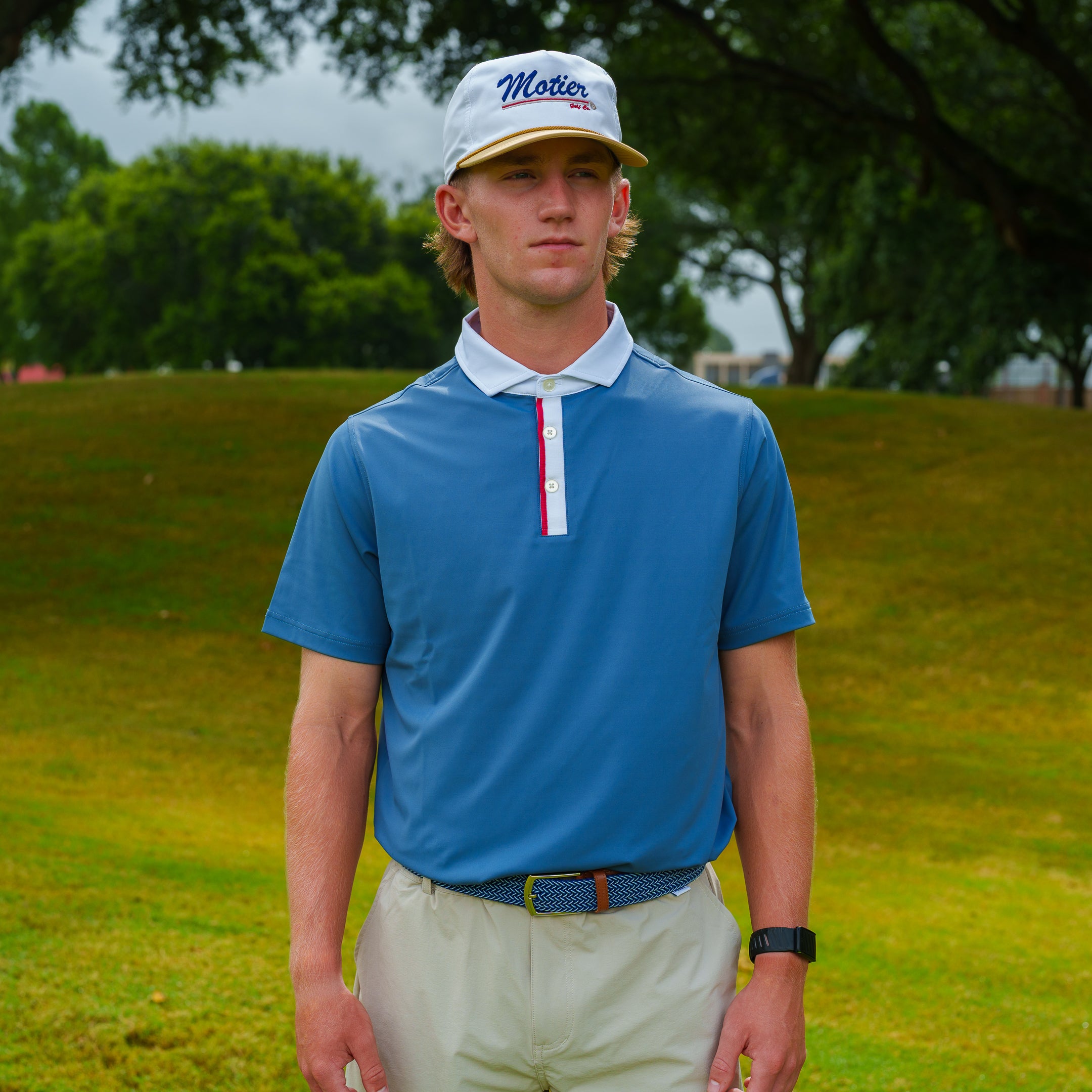 The Motier Tour Placket Stripe Polo (Navy)