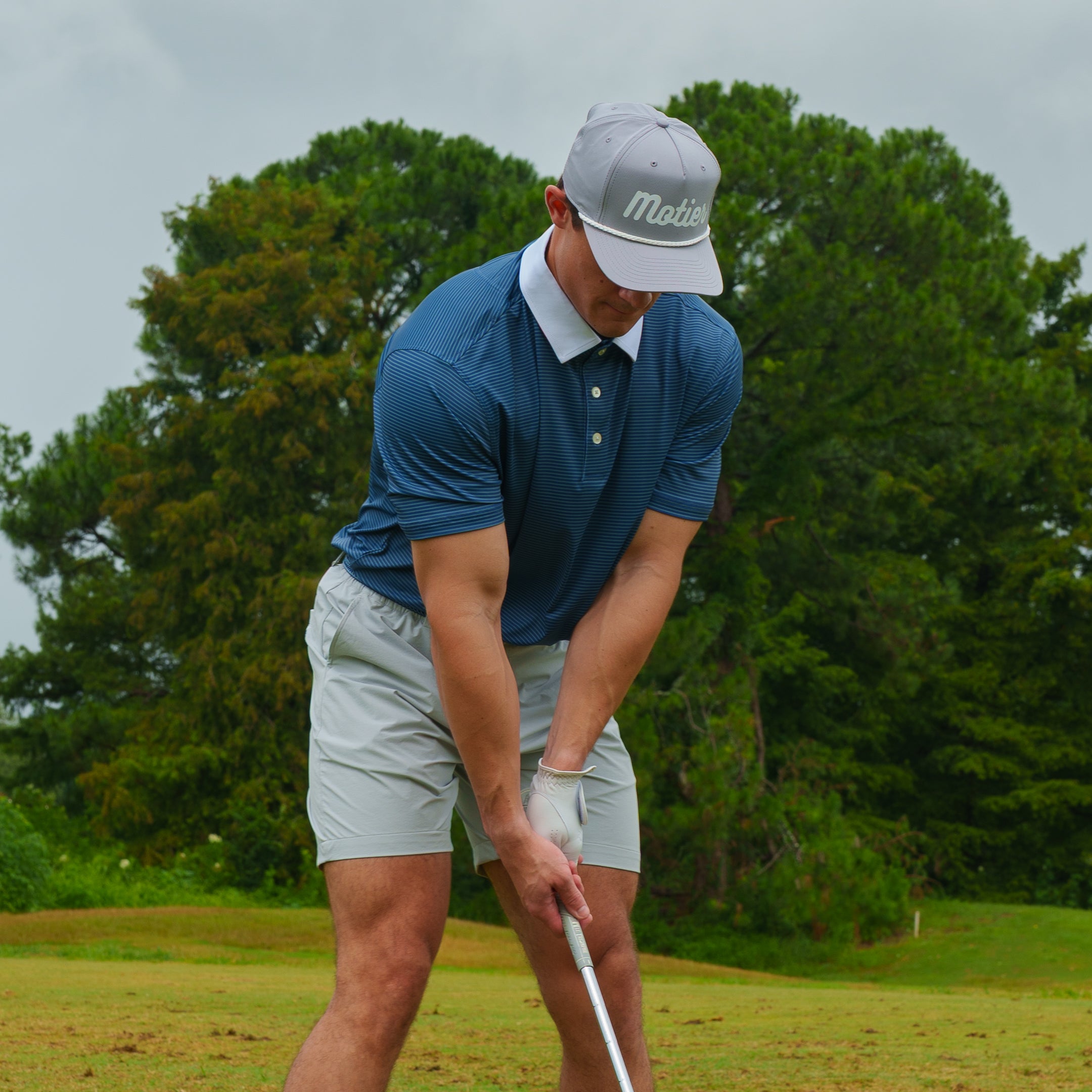 The Motier Tour Fine Stripe Polo (Cypress)