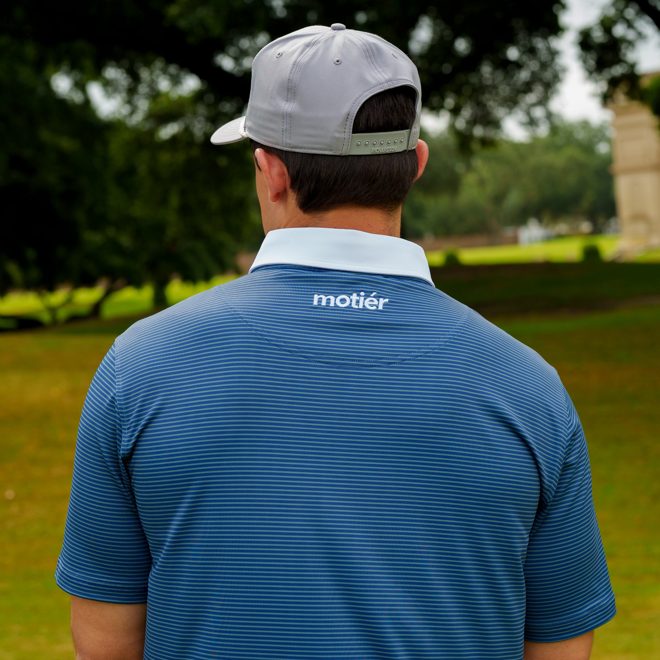 The Motier Tour Fine Stripe Polo (Cypress)
