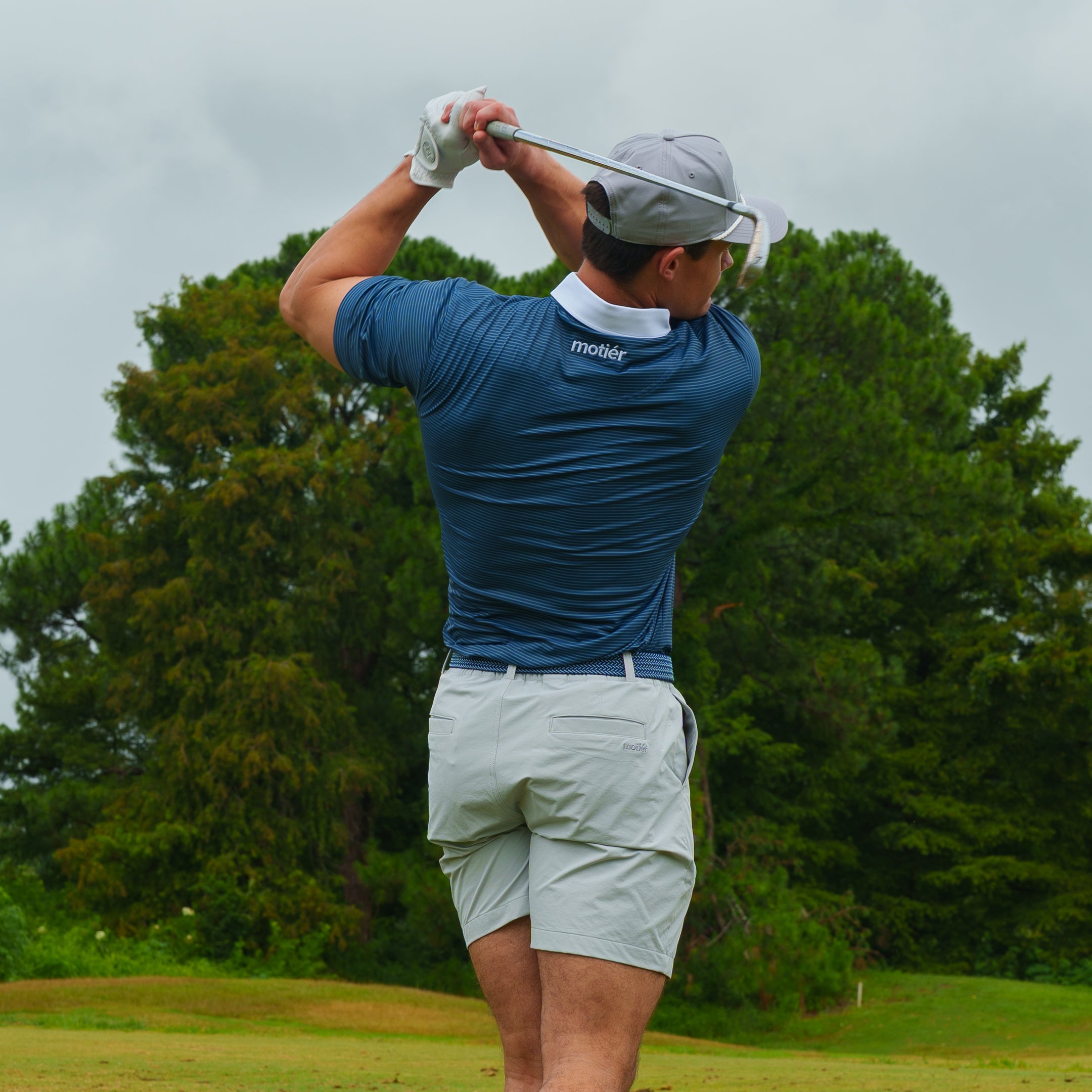 The Motier Tour Fine Stripe Polo (Cypress)