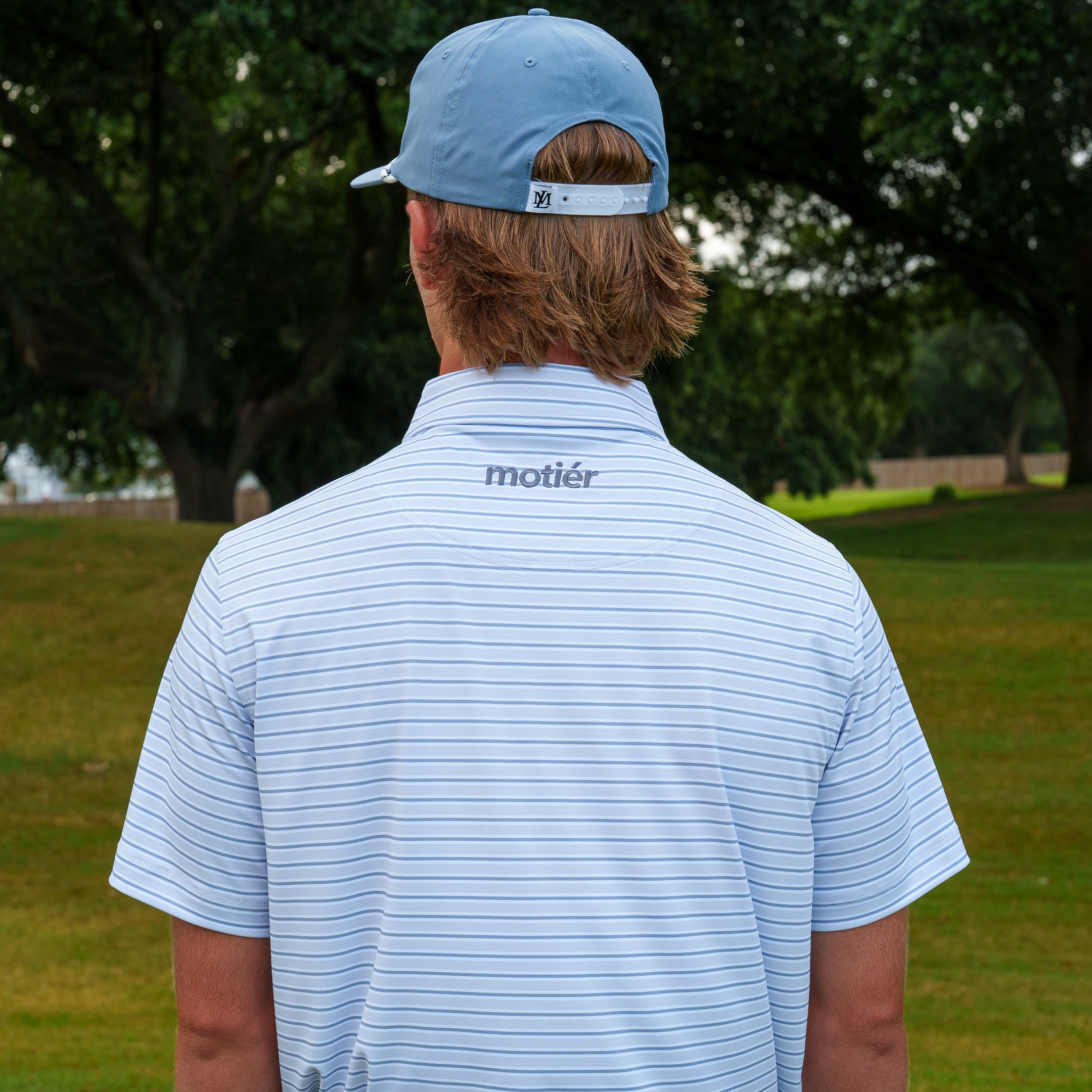 The Motier Tour Striped Polo (Grey Mist)