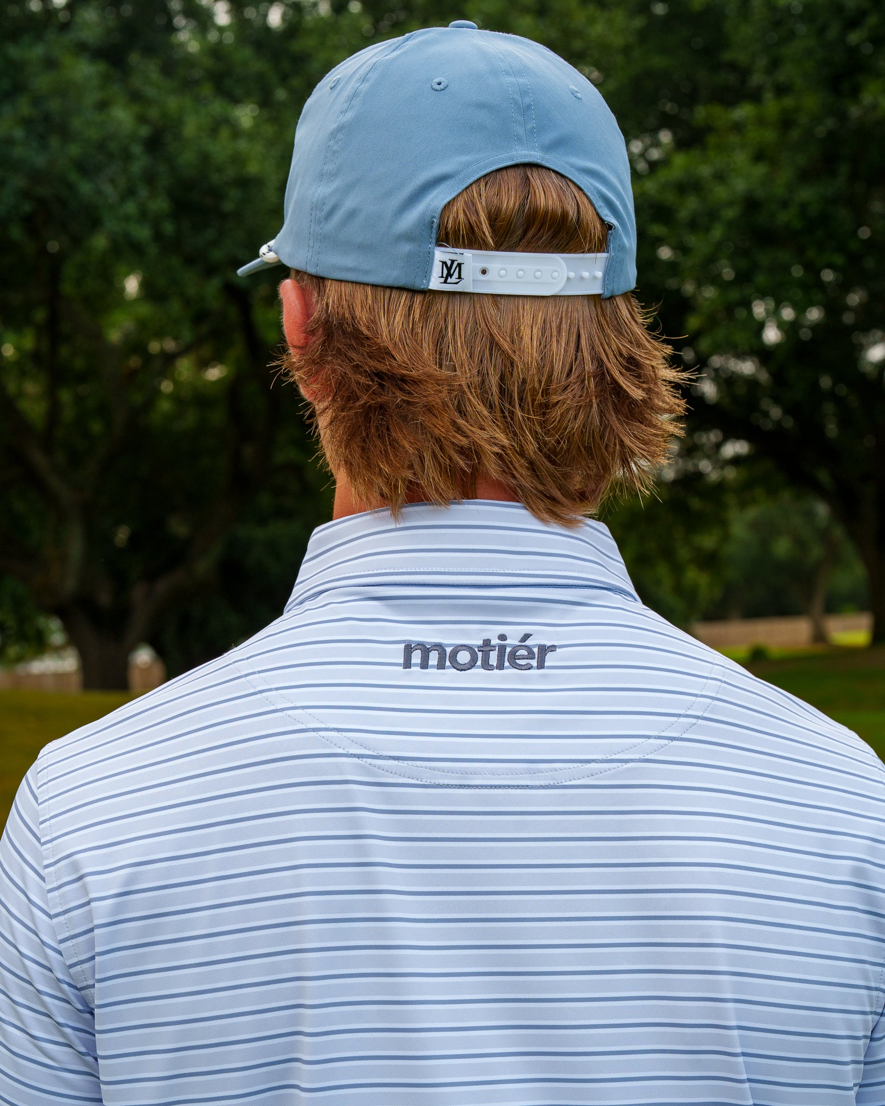 The Motier Tour Striped Polo (Grey Mist)