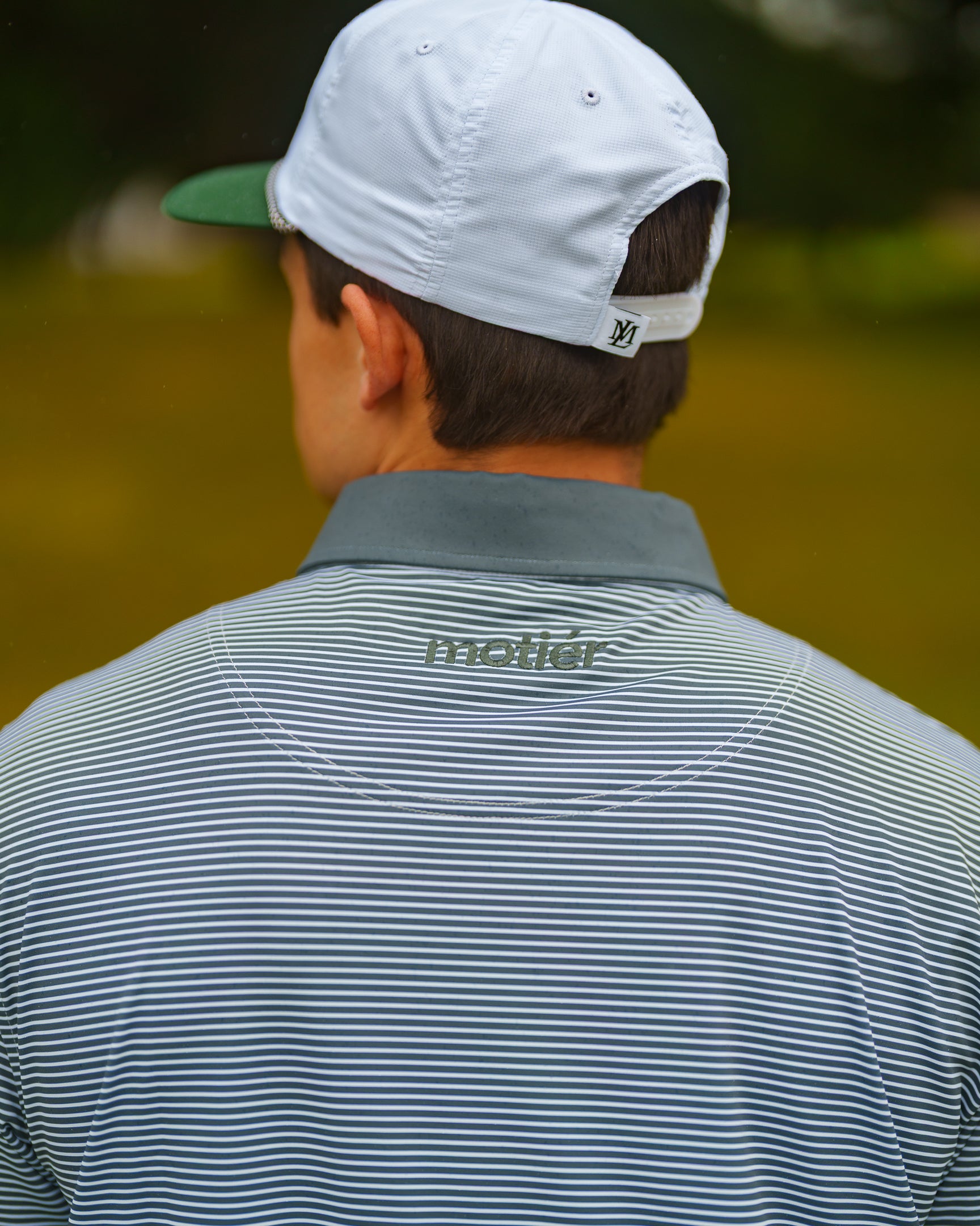 The Motier Tour Fine Stripe Polo (Pinewood)