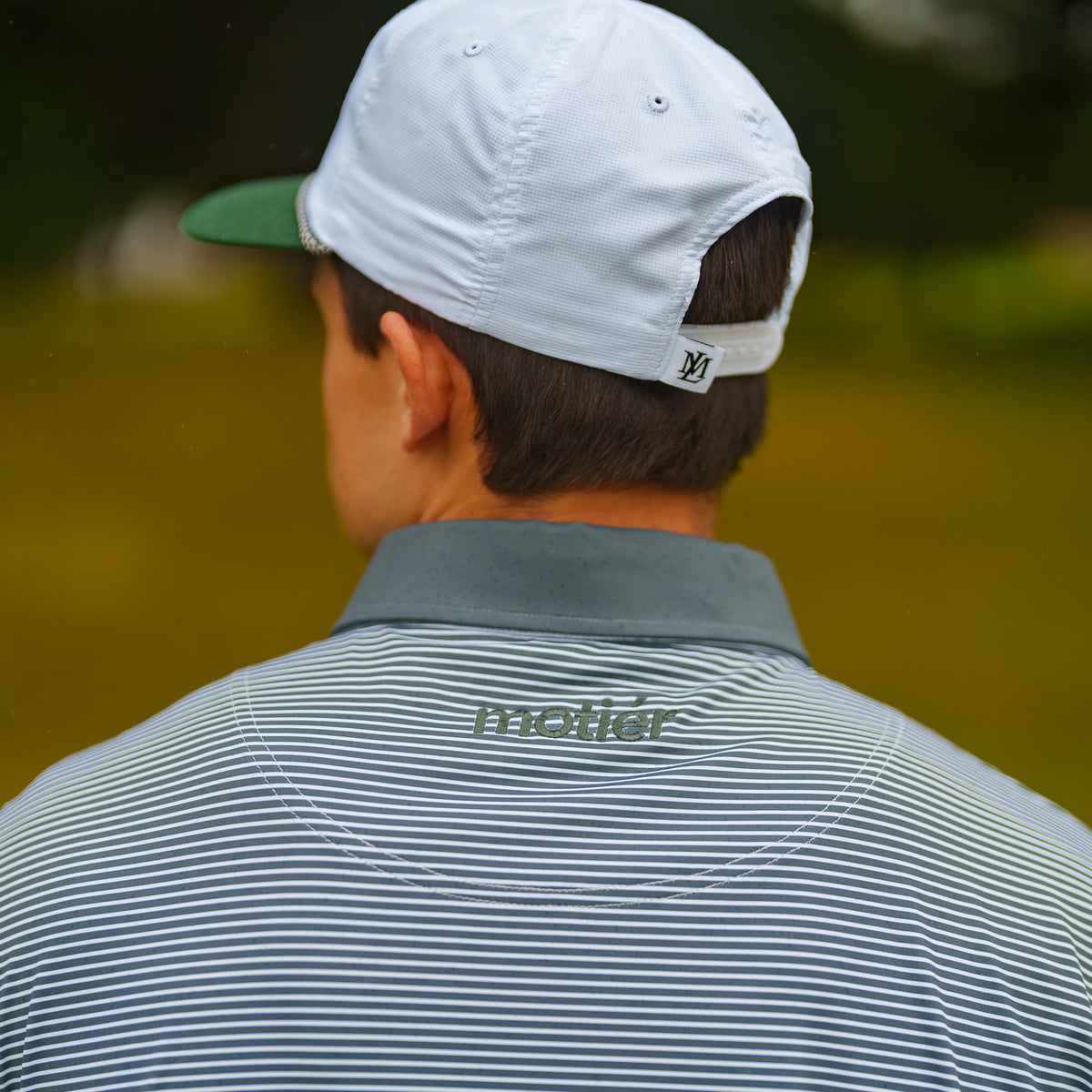 The Motier Tour Fine Stripe Polo (Pinewood)