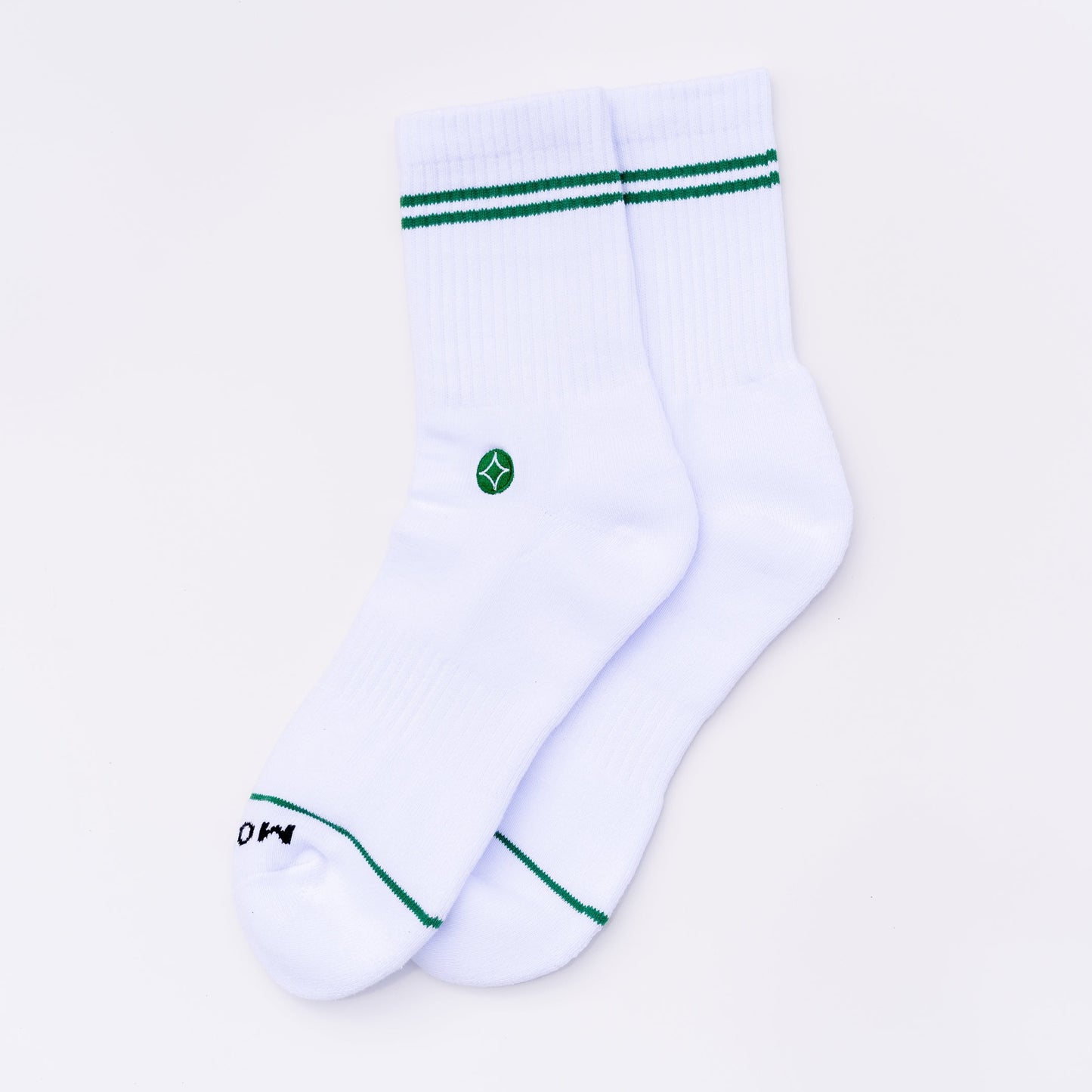 Quarter Striped Socks (White/Green)