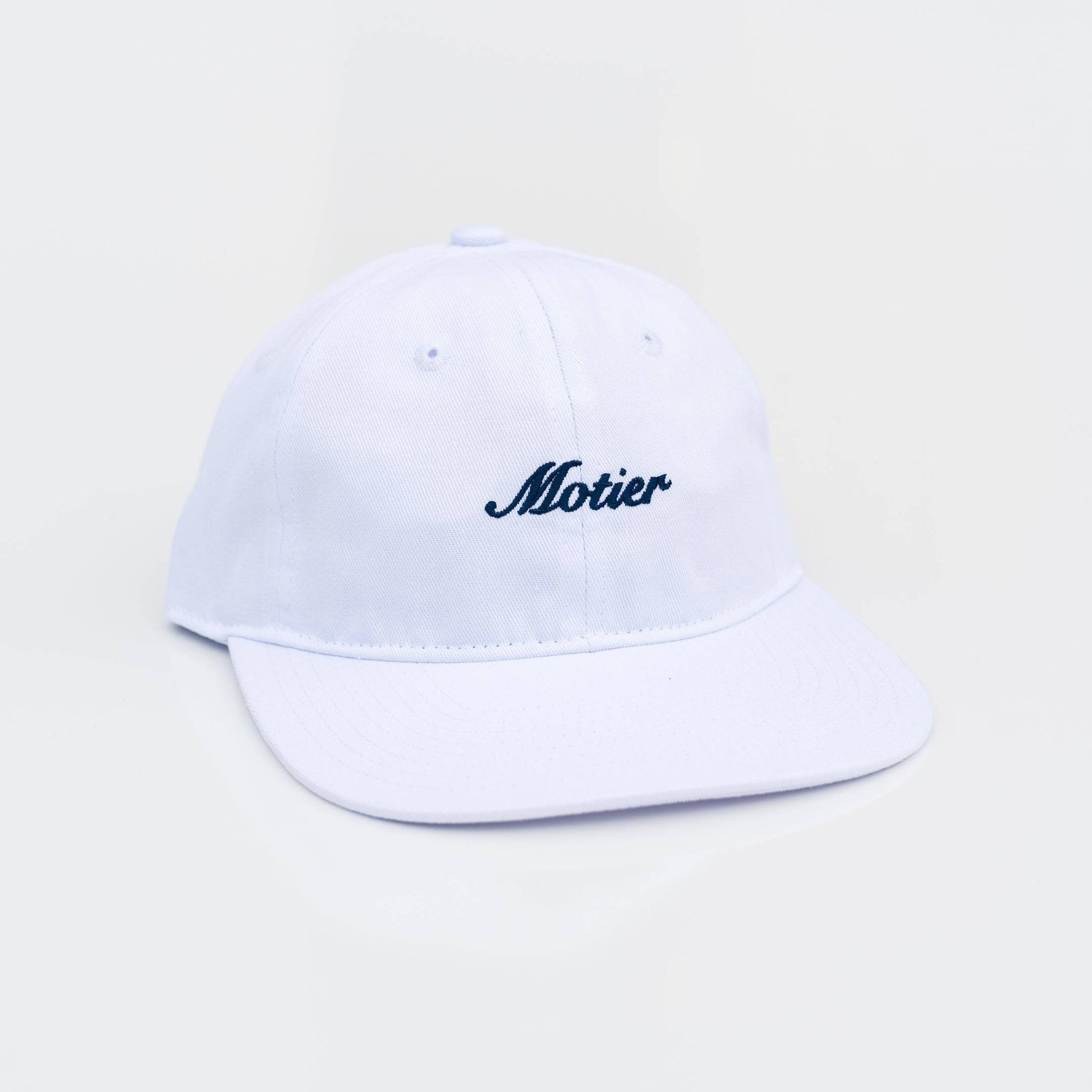 Motier Script Strapback (White/Navy) - Motier Lafayette 