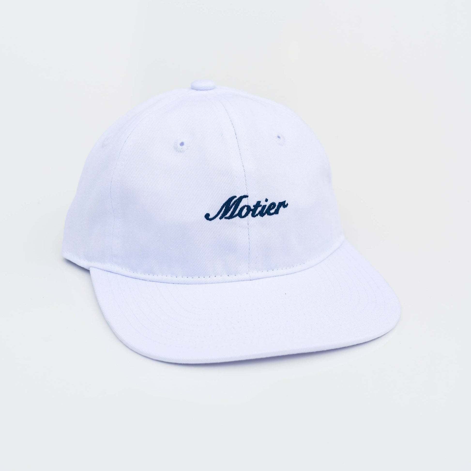 Motier Script Strapback (White/Navy) - Motier Lafayette 