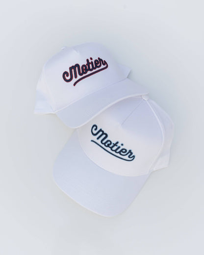 The Summer Script Retro Snapback (White/Baby Blue)