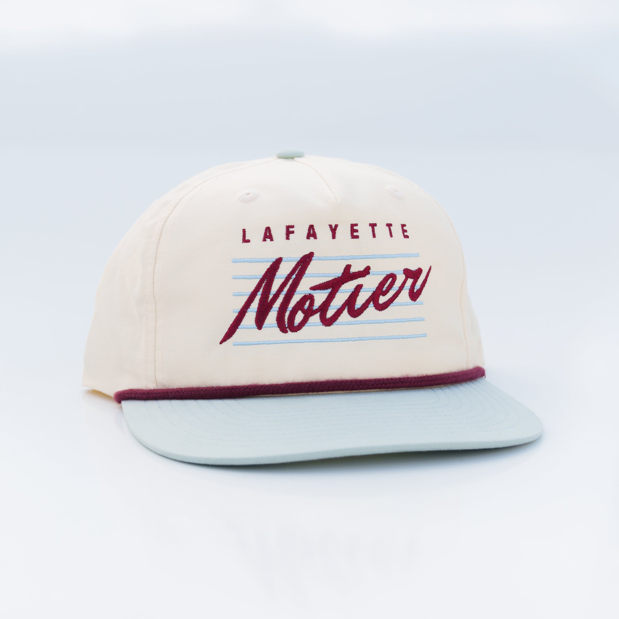Retro Lafayette Roped Snapback (Maroon/Lt. Blue)