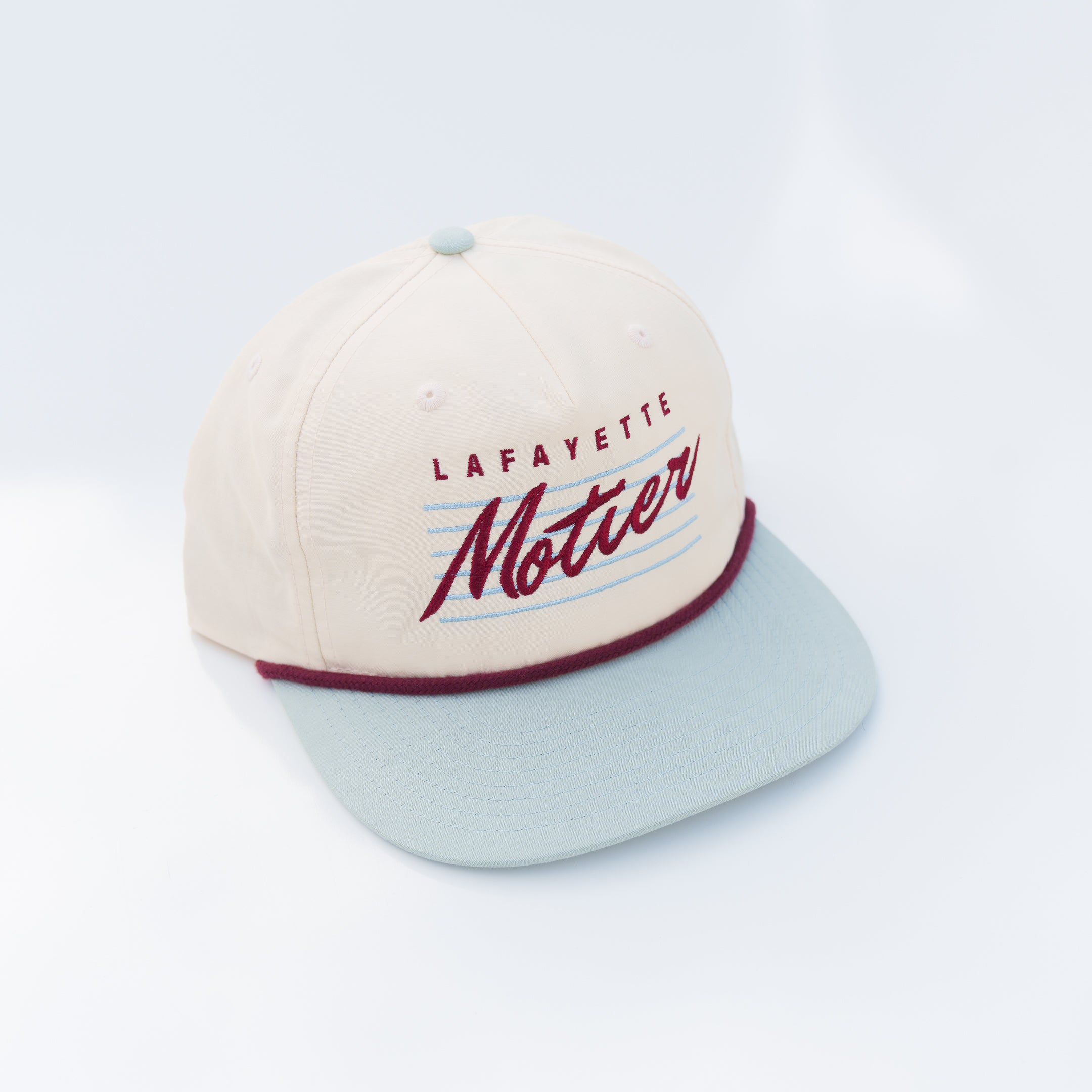 Retro Lafayette Roped Snapback (Maroon/Lt. Blue)