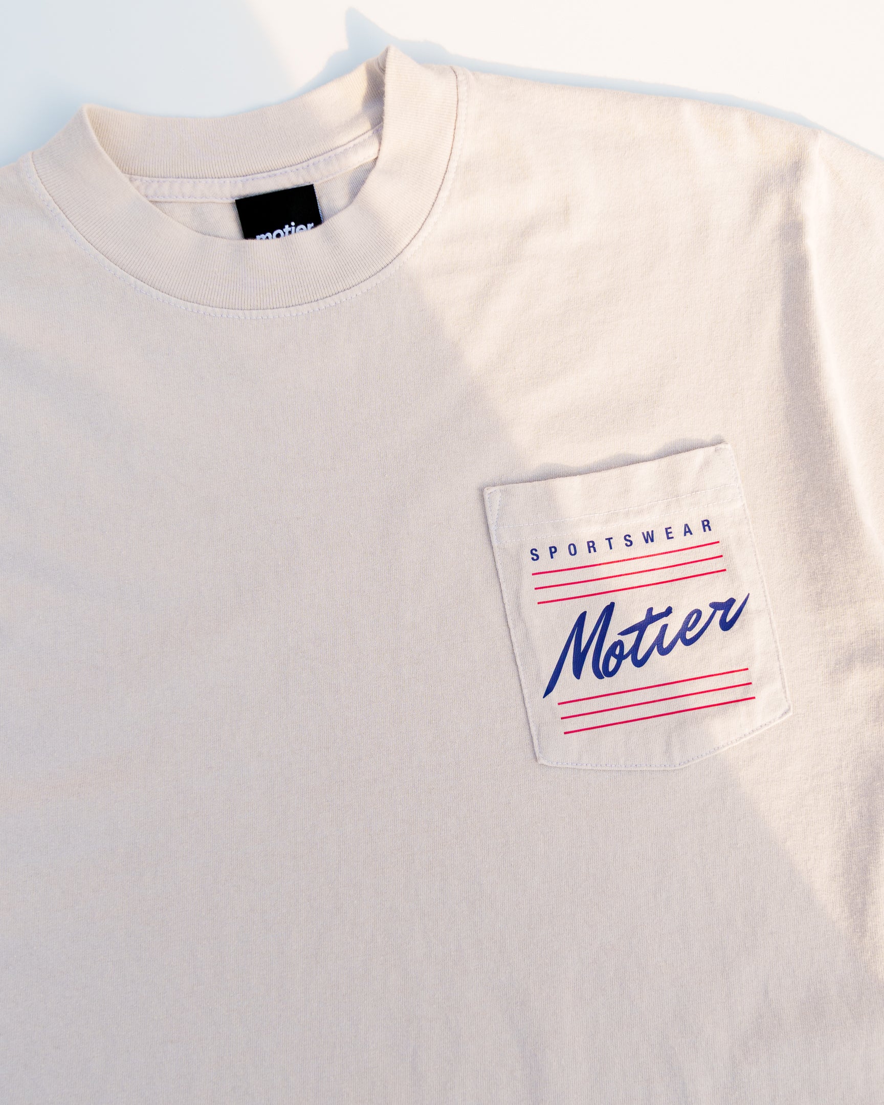 Retro Sportswear Luxe Pocket Tee (White Sand)