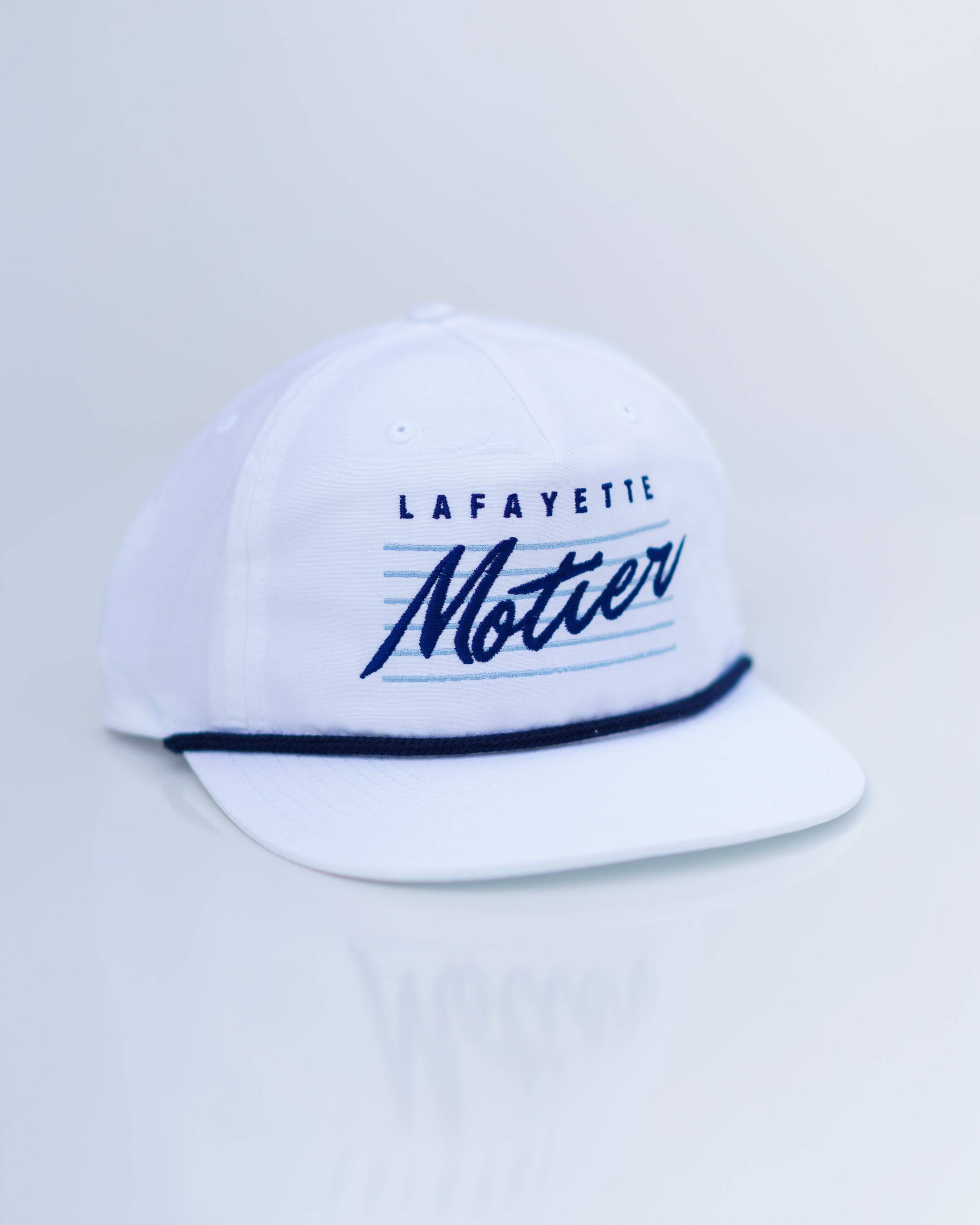 Retro Lafayette Roped Snapback (White/Navy) - Motier Lafayette 