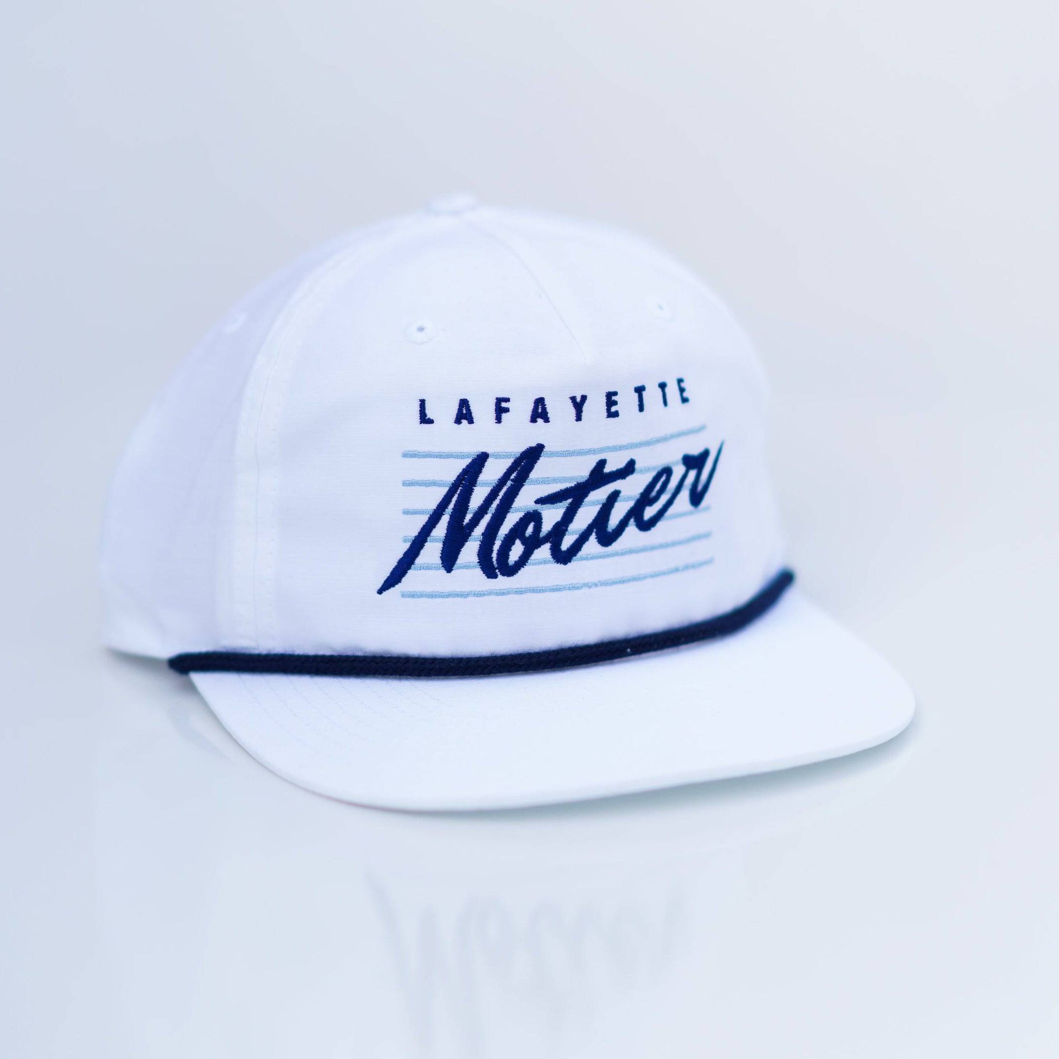 Retro Lafayette Roped Snapback (White/Navy) - Motier Lafayette 