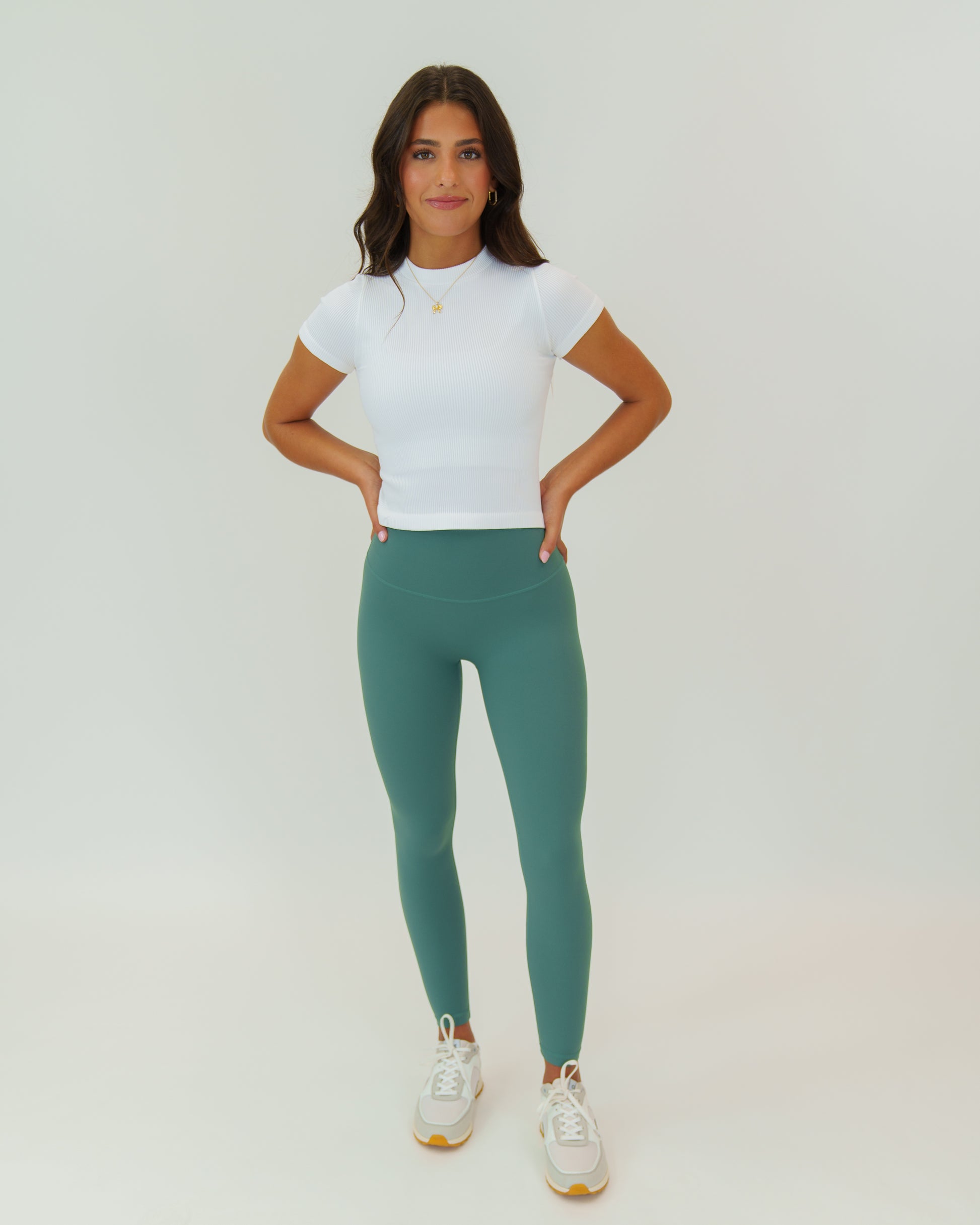 Women's Ribbed High Neck Top (White) - Motier Lafayette 