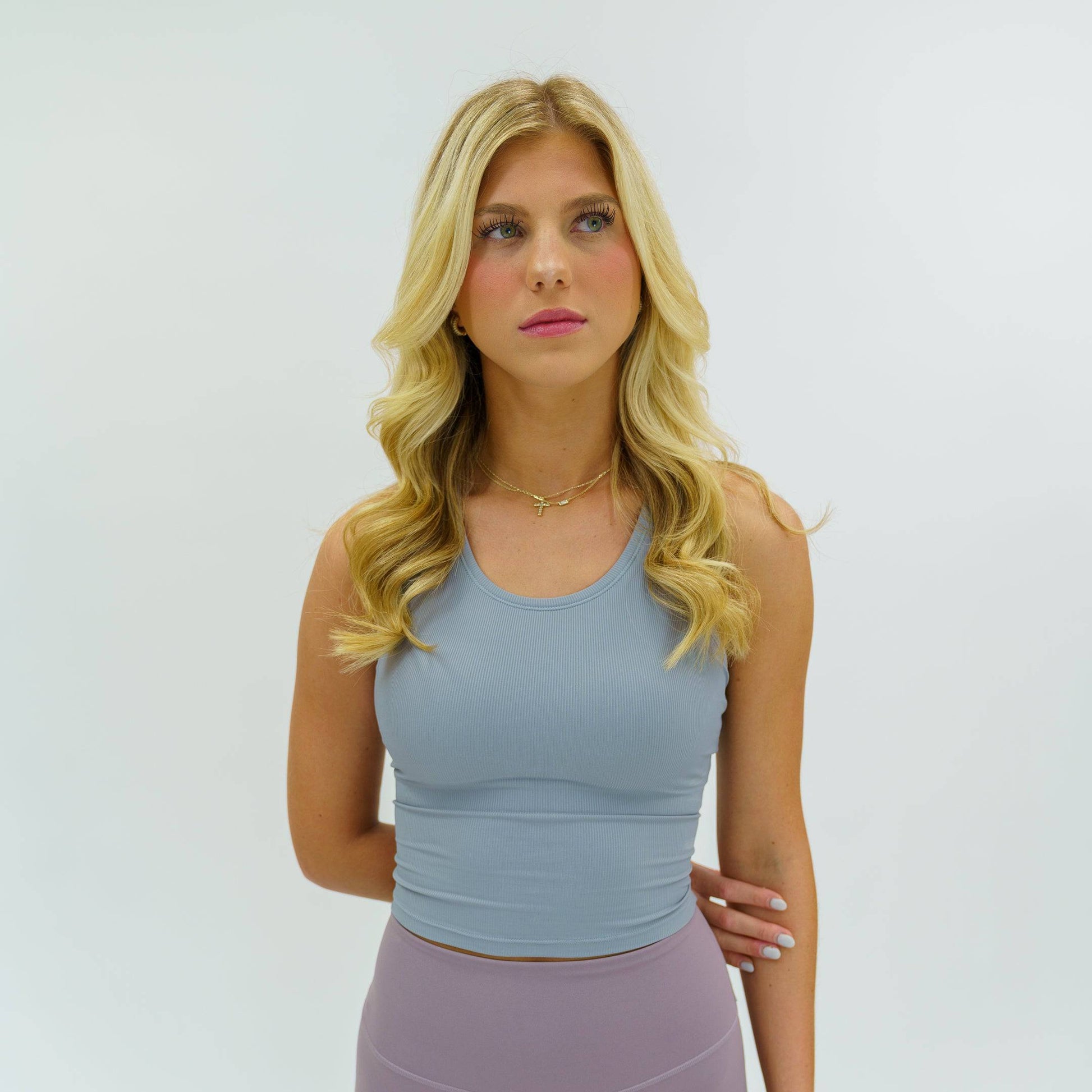 Ribbed Scoop Tank (Cloud Grey) - Motier Lafayette 
