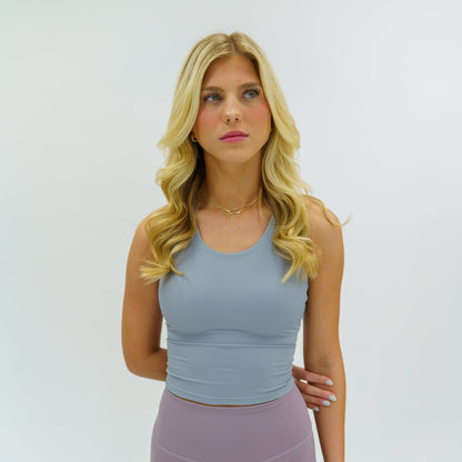 Ribbed Scoop Tank (Cloud Grey) - Motier Lafayette 