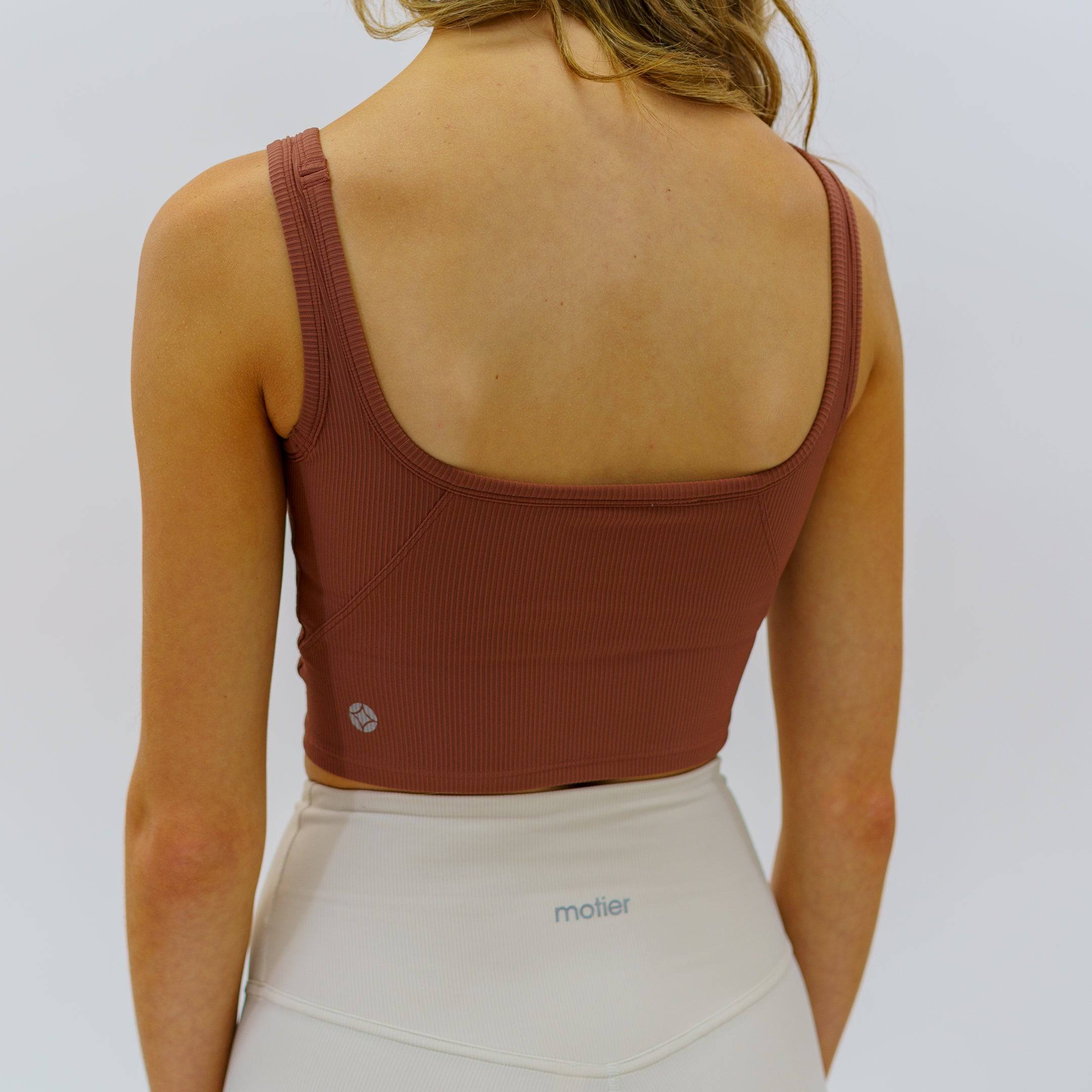 Ribbed Active Tank Bra (Cayenne) - Motier Lafayette 