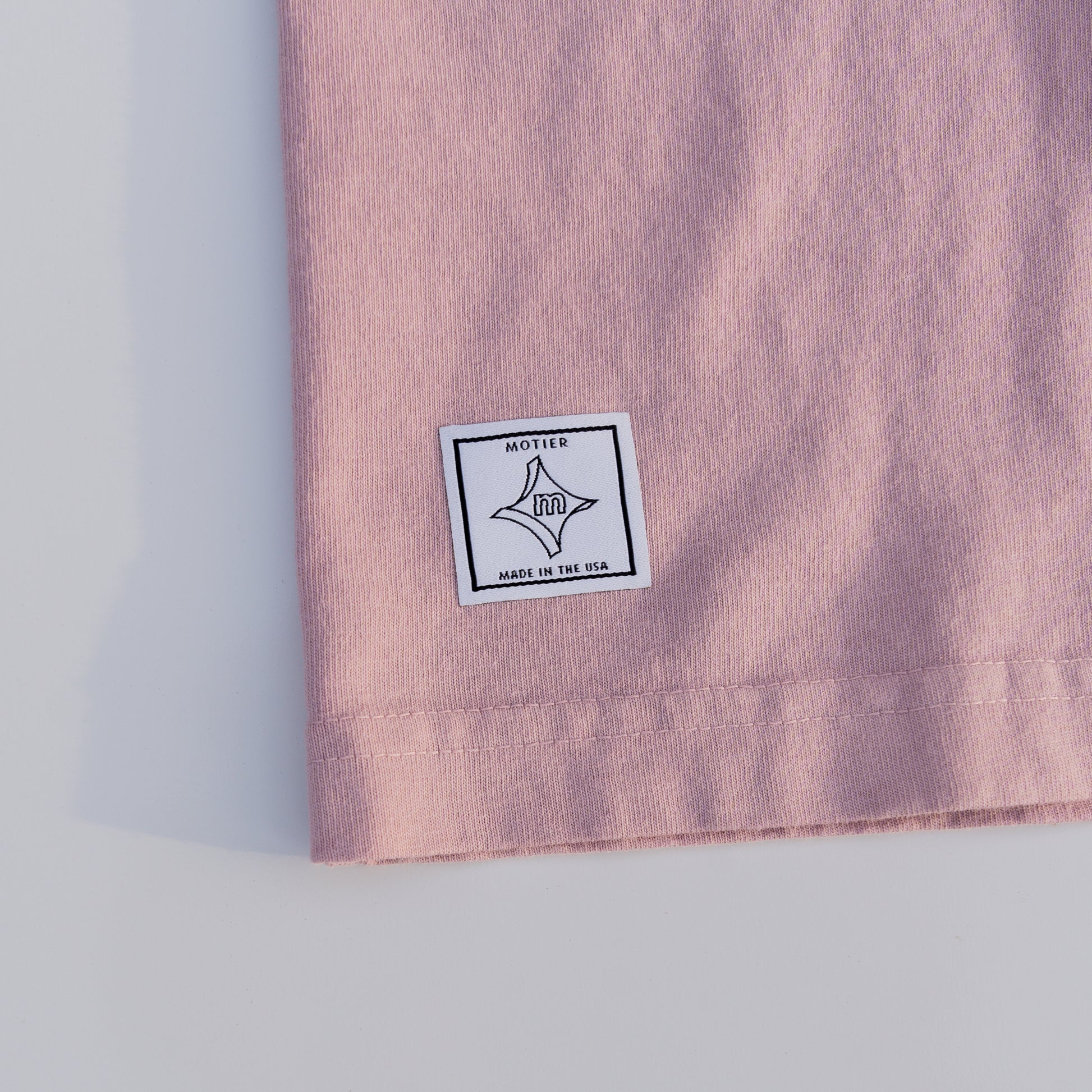 The Royale Crest Embroidery Luxe Tee (Pale Mauve) - Motier Lafayette 
