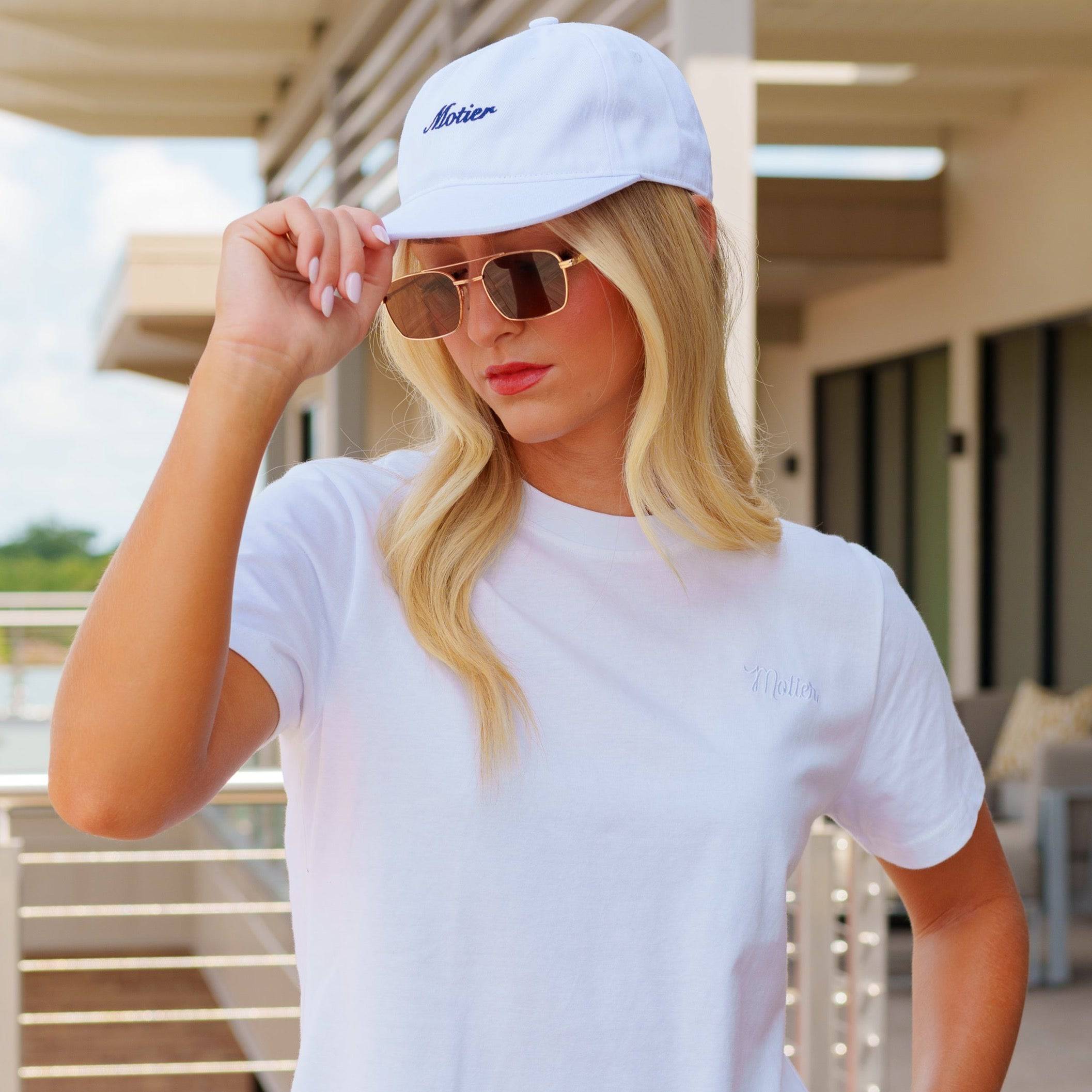 The Evelyn Script Baby Tee (White) - Motier Lafayette 