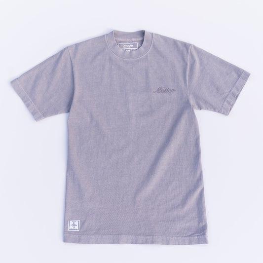 The Script Embroidery Luxe Tee (Silver Eclipse)