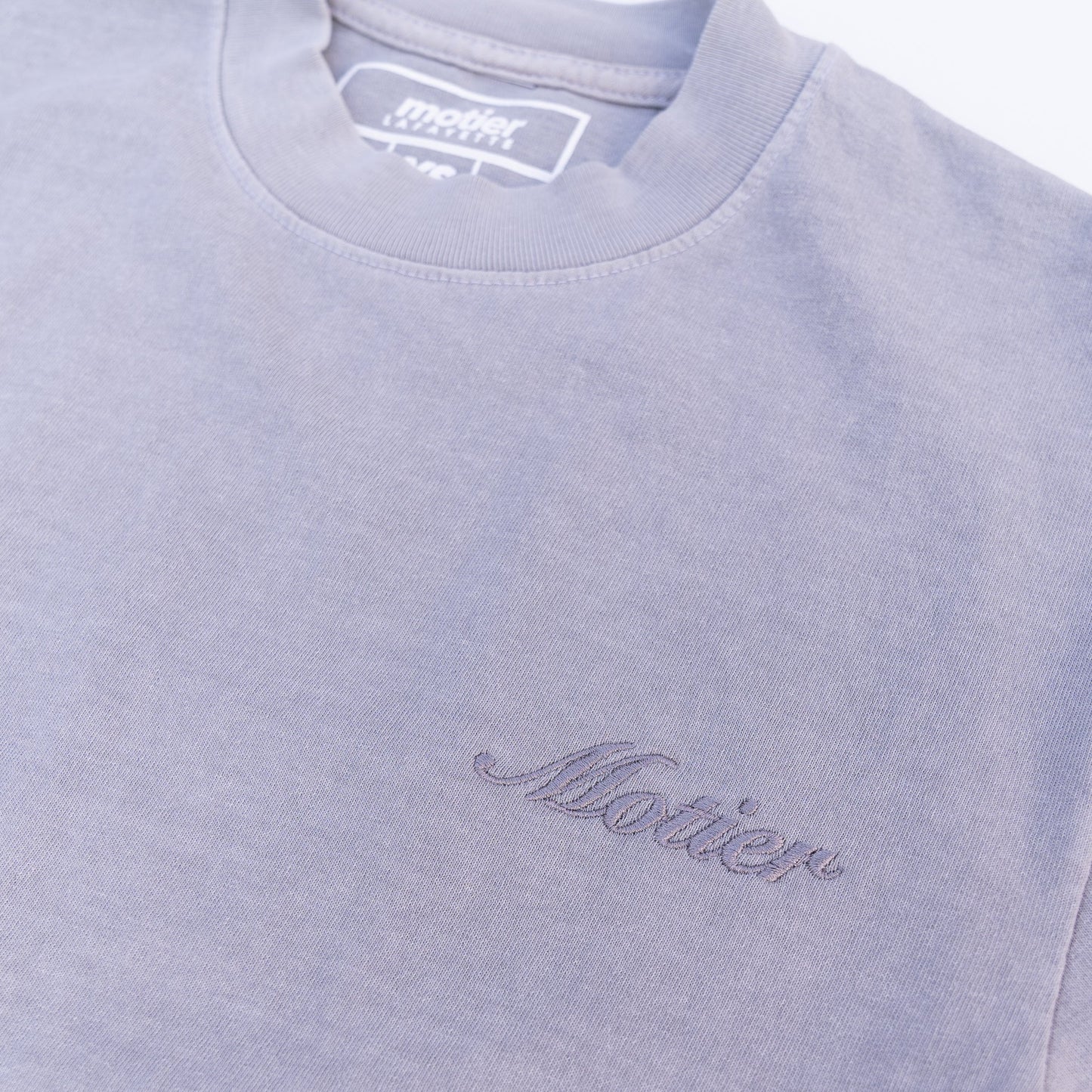 The Script Embroidery Luxe Tee (Silver Eclipse)