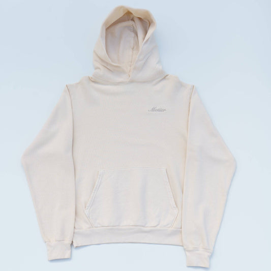 Motier Script Luxe Hoodie (White Sand)