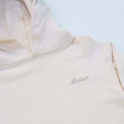 Motier Script Luxe Hoodie (White Sand)