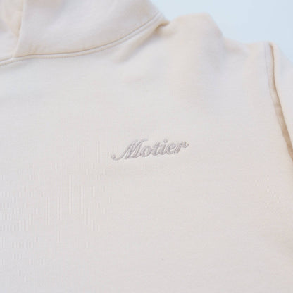 Motier Script Luxe Hoodie (White Sand)