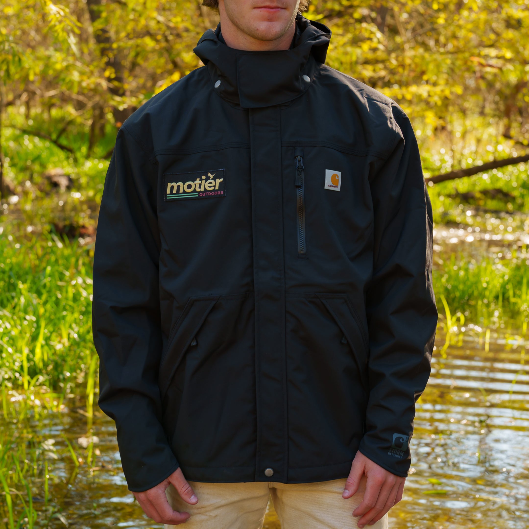 The Motier Outdoors Hooded Carhartt Duck Jacket (Black) - Motier Lafayette 