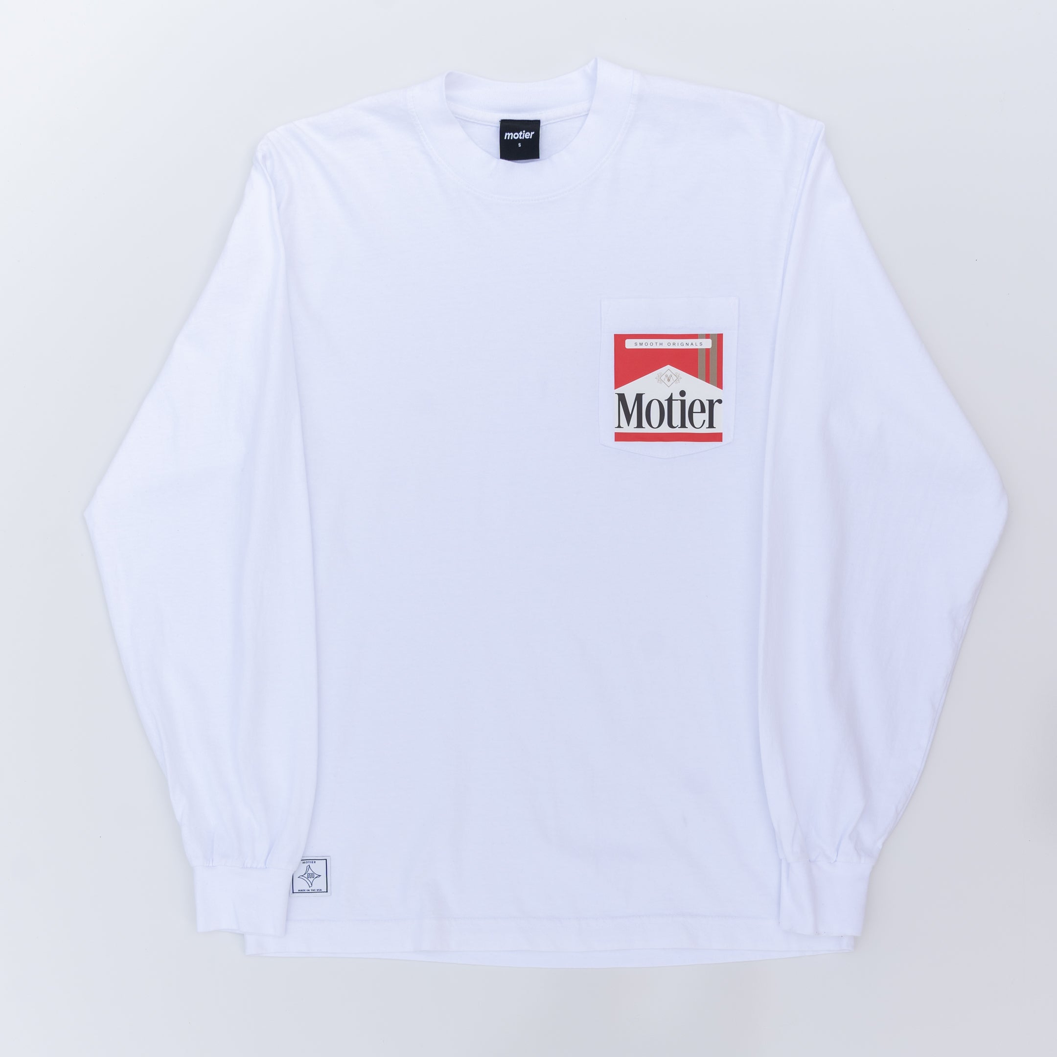 The Smooth Originals Luxe L/S Pocket Tee (White) - Motier Lafayette 