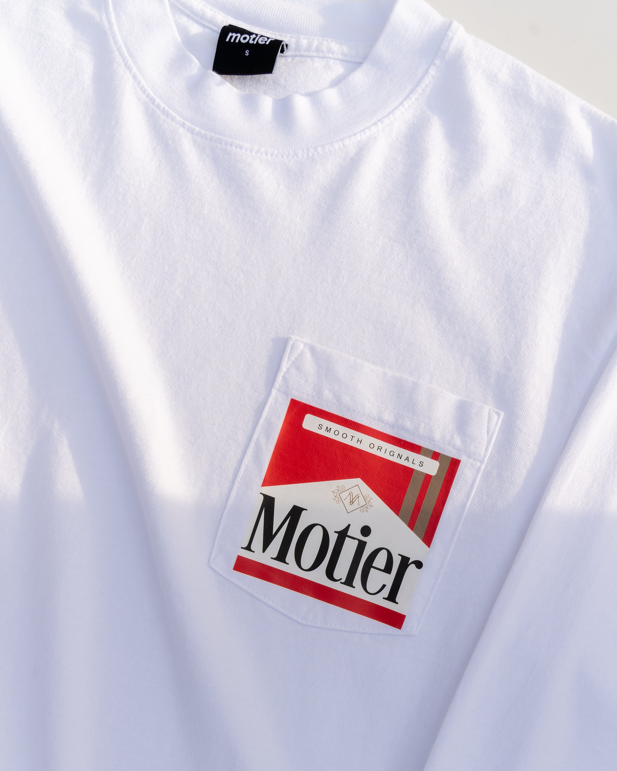 The Smooth Originals Luxe L/S Pocket Tee (White) - Motier Lafayette 