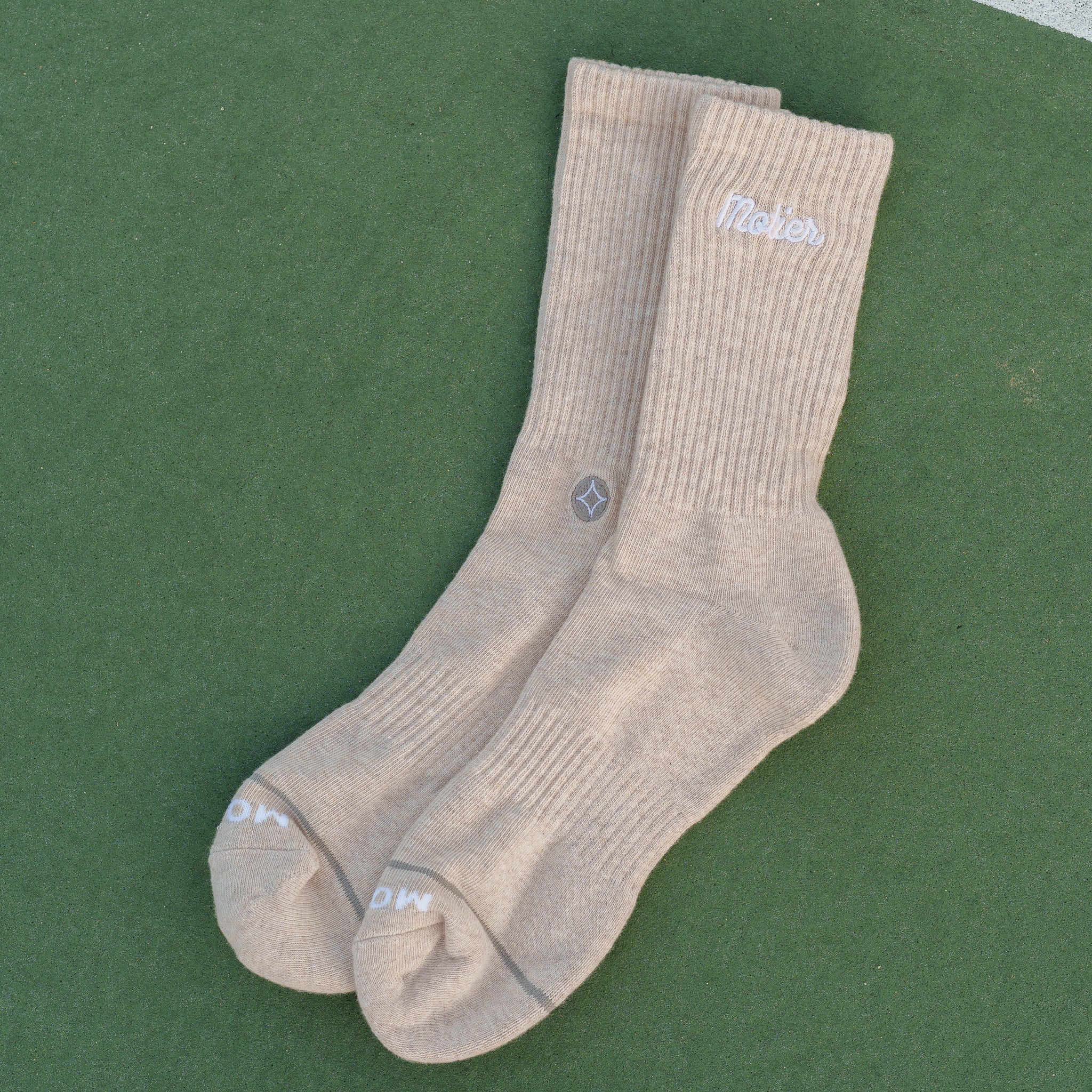Pin Script Crew Socks (Oatmeal)