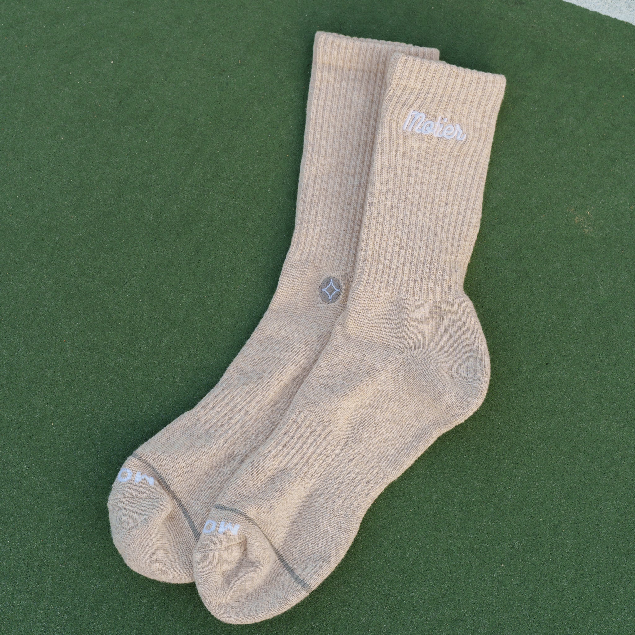 Pin Script Crew Socks (Oatmeal)