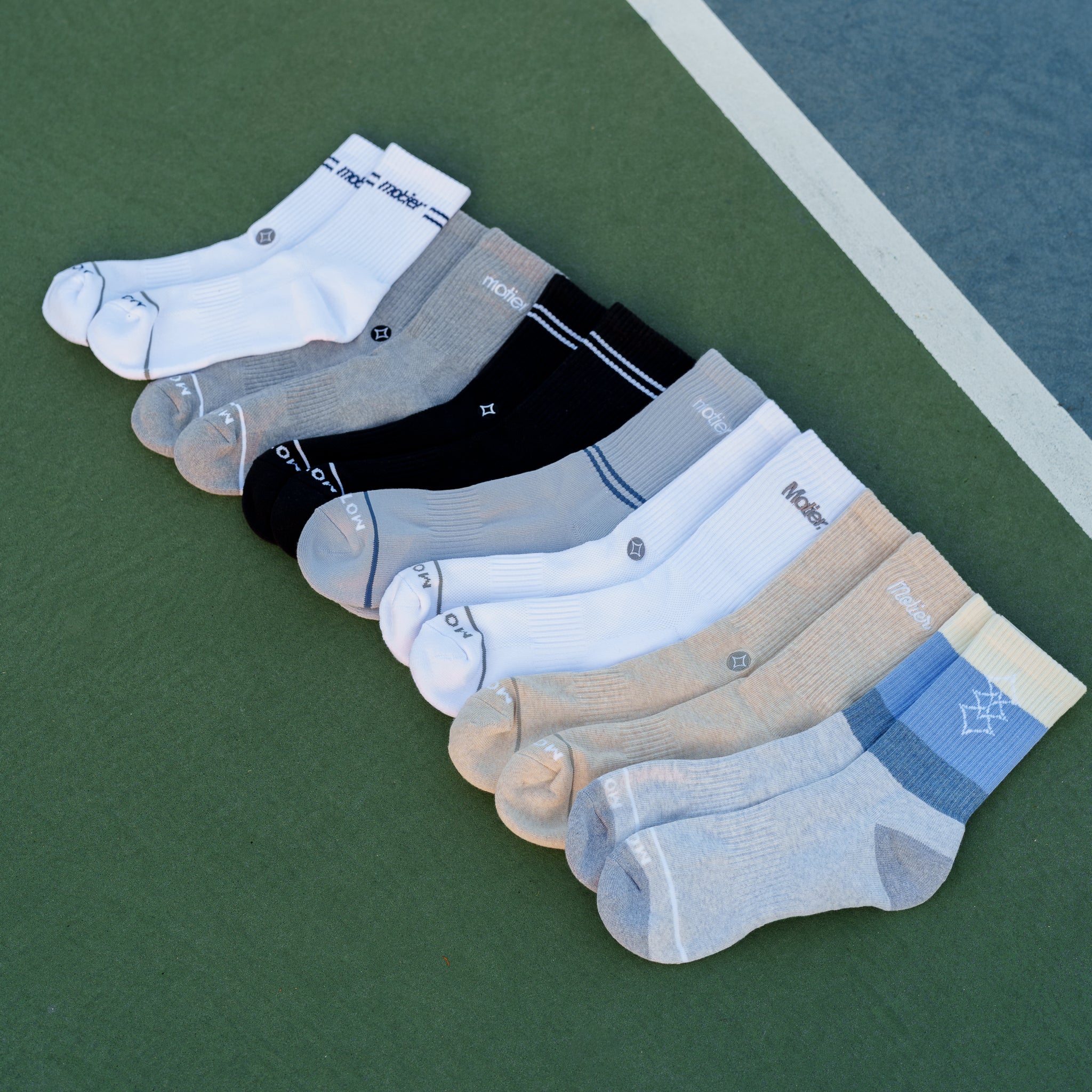 Tri -Blend 3 Star Socks (Ivory/Navy/Grey)
